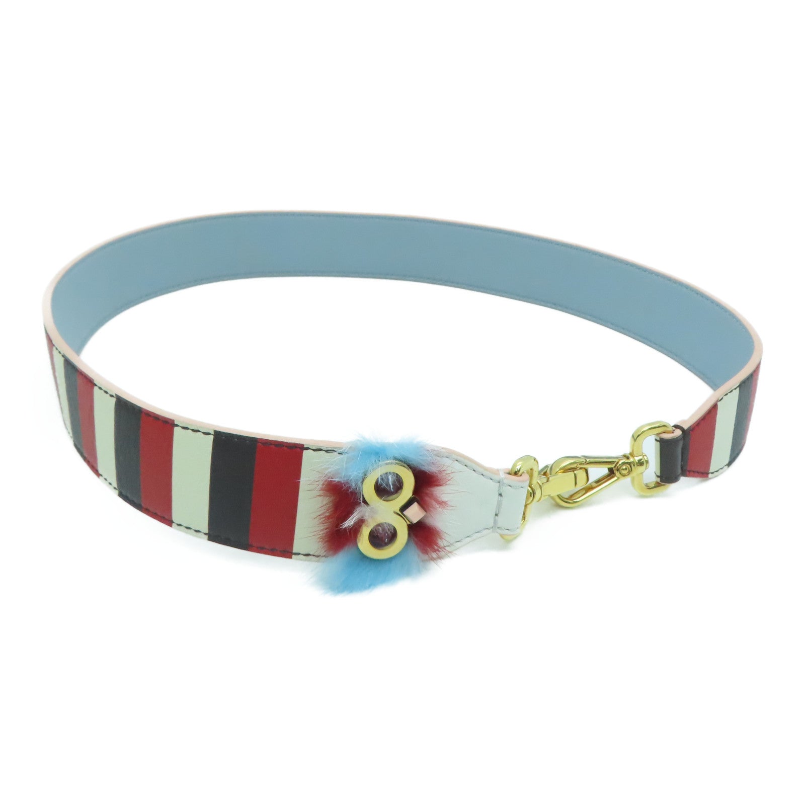 FENDI [sharp discount] cowhide leather Strap shoulder strap red white black