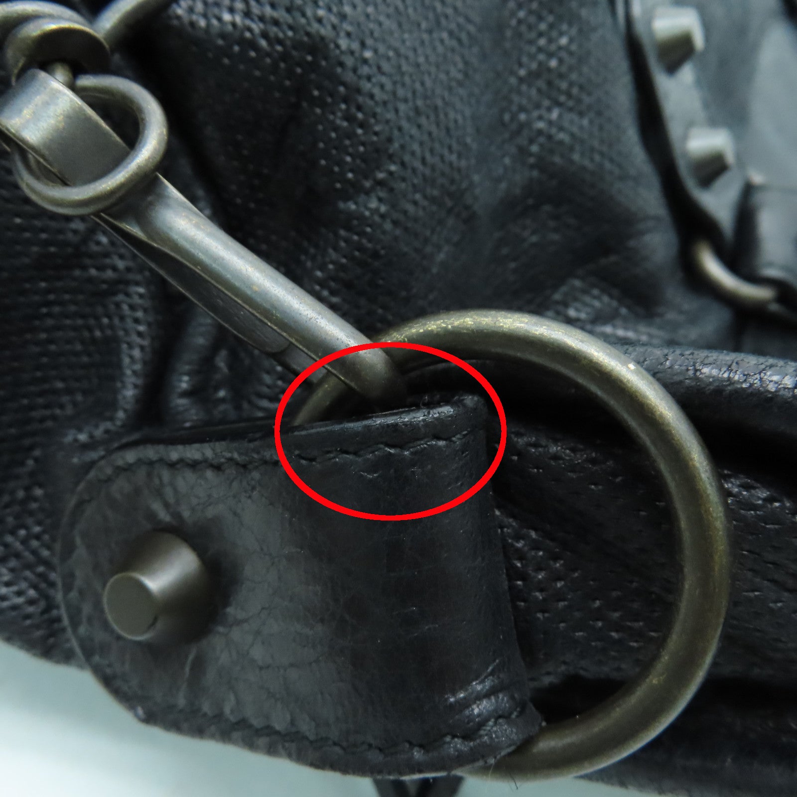BALENCIAGA 牛皮皮革City金扣手挽肩背兩用袋黑色