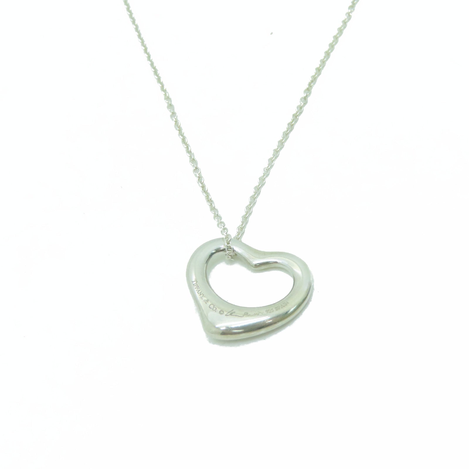 TIFFANY＆CO 925純銀Open Heart Pendant項鏈