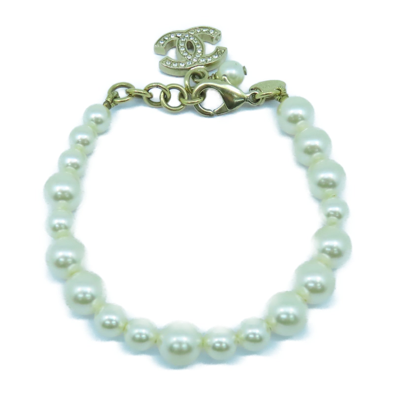 CHANEL 金屬/PVC Bracelet手鏈金色/白色