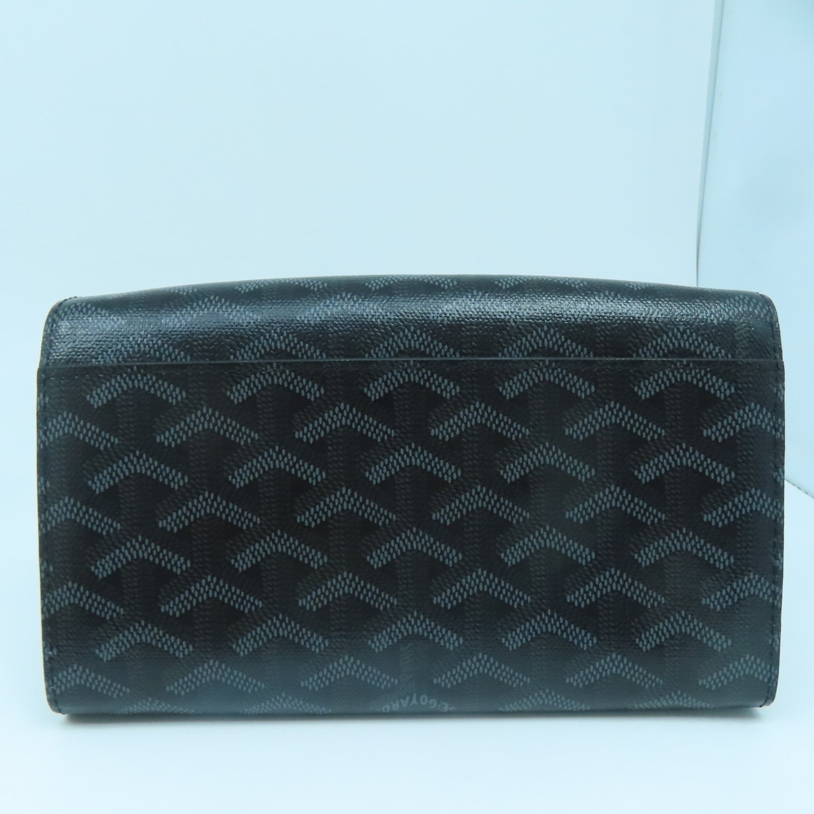 GOYARD 塗層帆布Varenne Continental Wallet銀扣肩背袋黑色