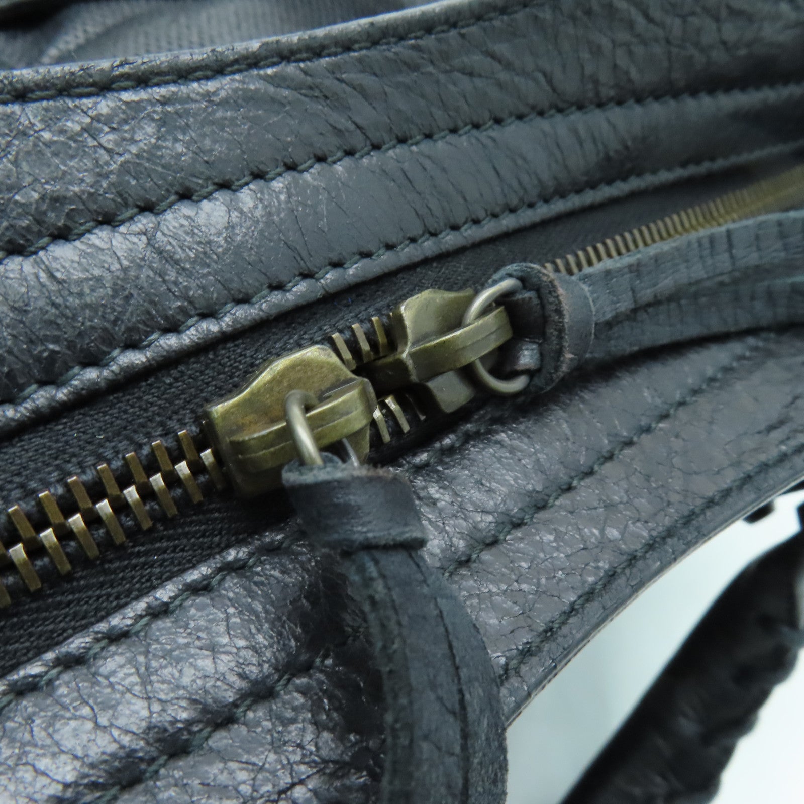 BALENCIAGA 牛皮皮革City金扣手挽肩背兩用袋黑色