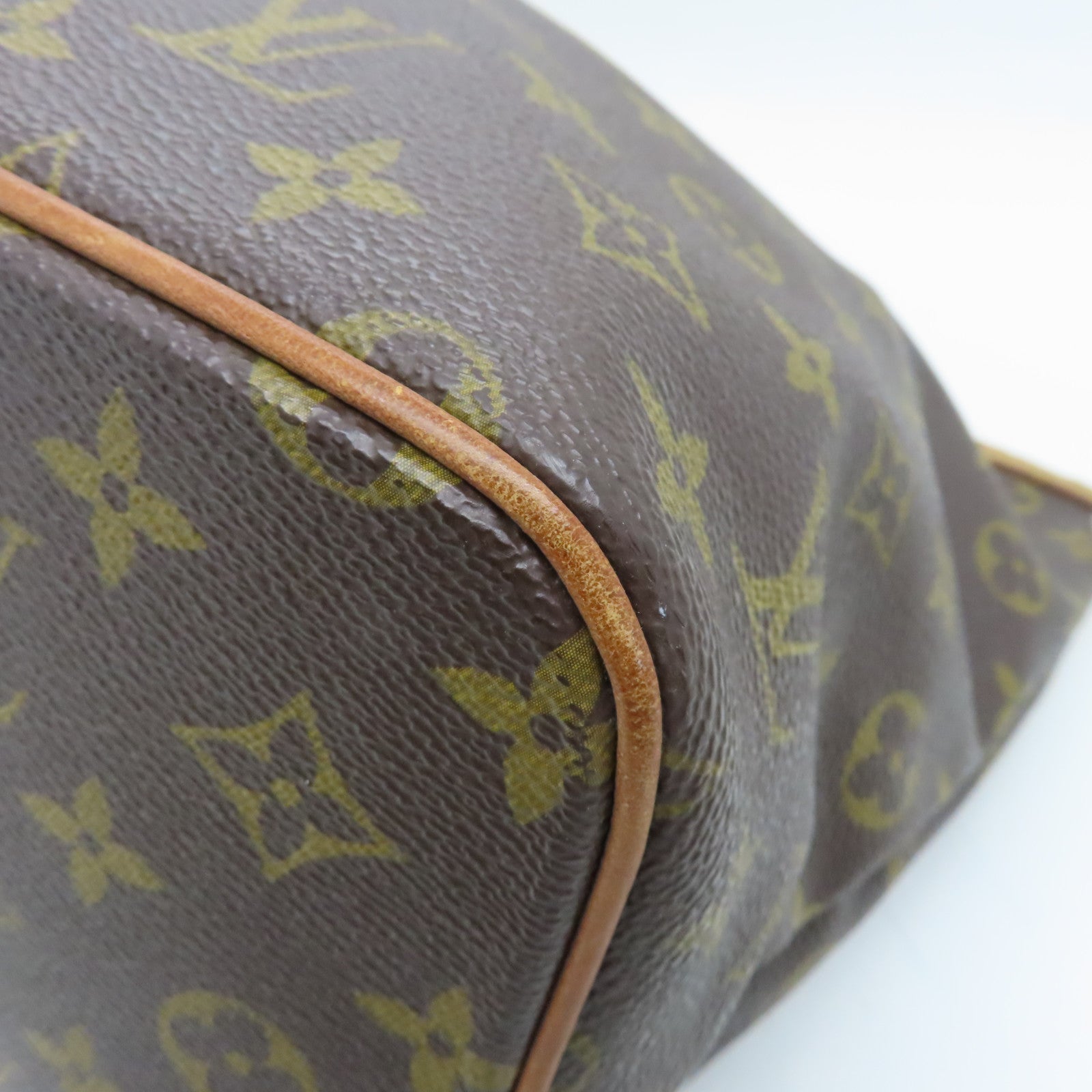 LOUIS VUITTON Monogram Palermo PM gold buckle handle shoulder bag brown