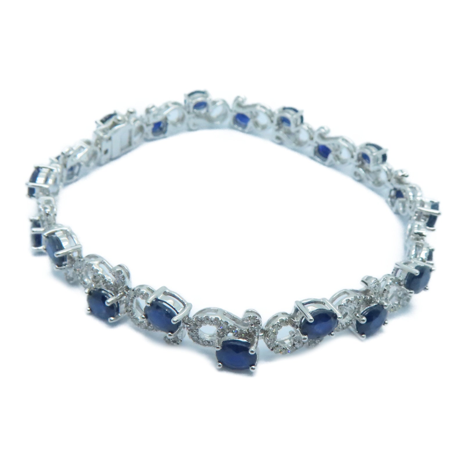 JEWELRY 【激減優惠】18K白金Sapphire Bracelet 08.04ct藍寶石/1.09ct鑽石手鏈