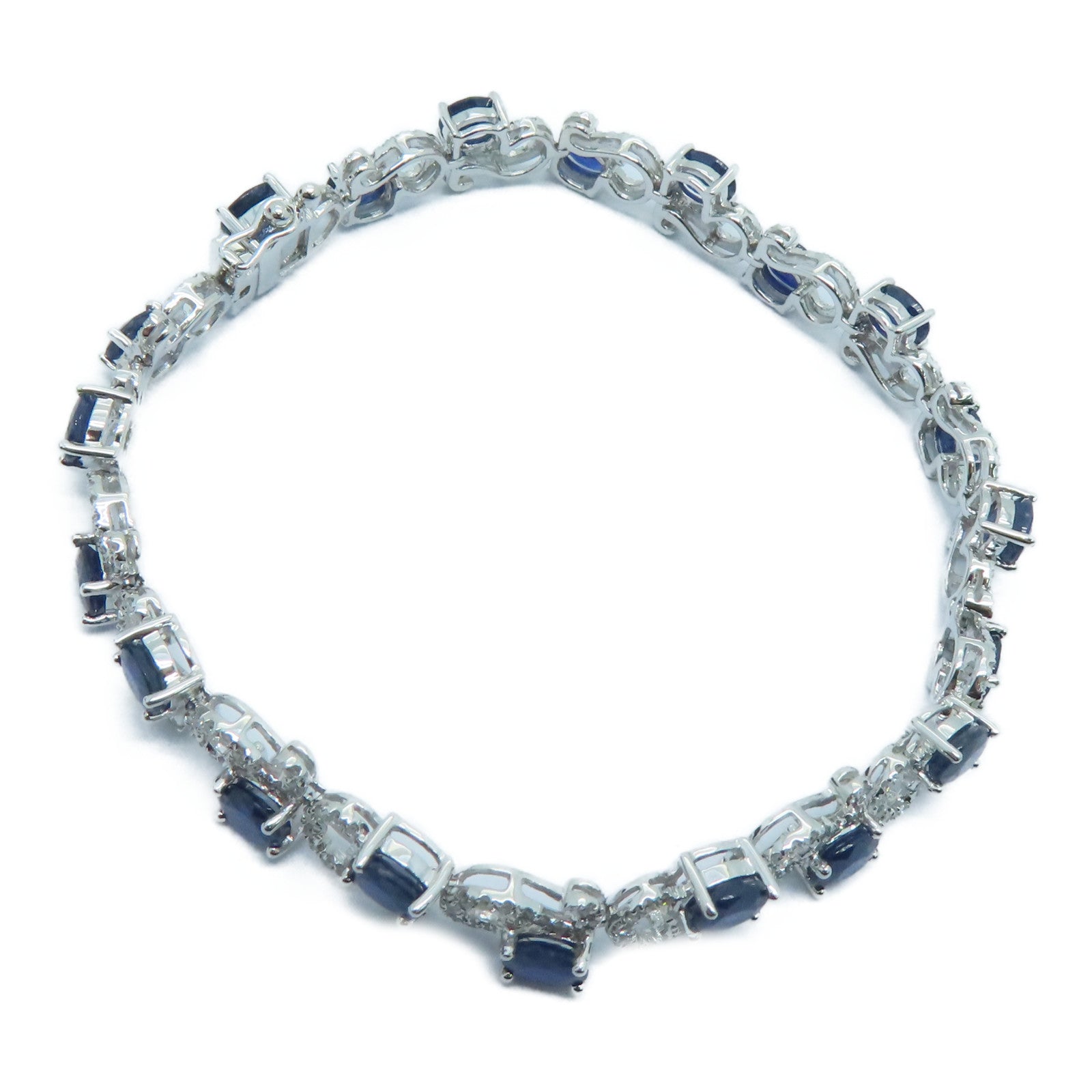 JEWELRY 【激減優惠】18K白金Sapphire Bracelet 08.04ct藍寶石/1.09ct鑽石手鏈