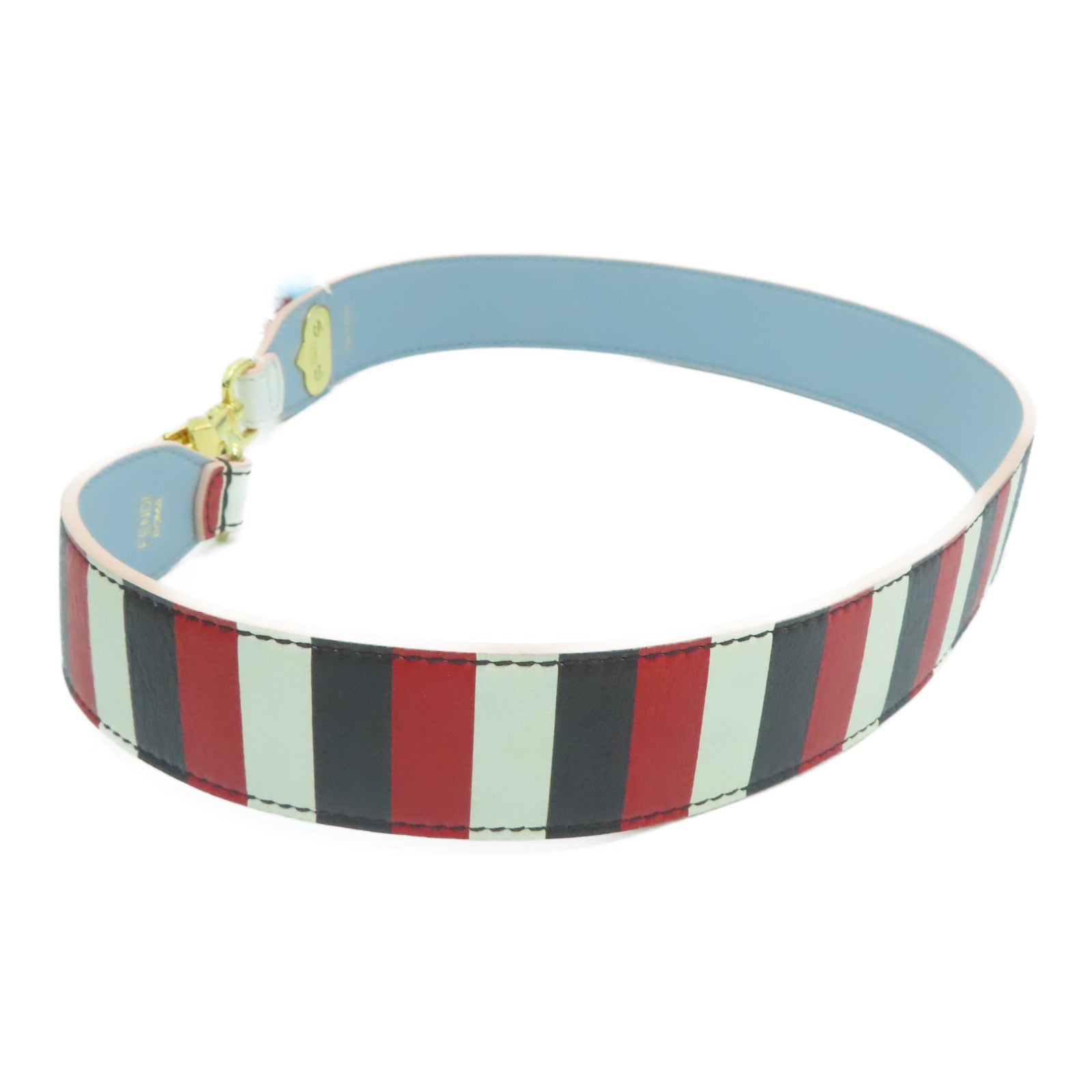 FENDI [sharp discount] cowhide leather Strap shoulder strap red white black