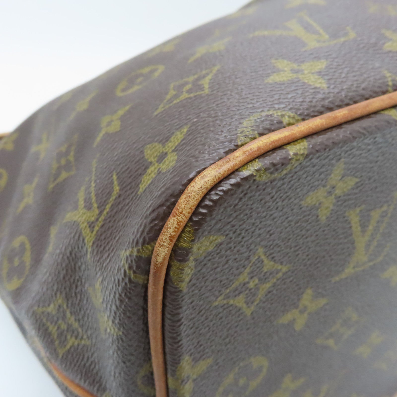 LOUIS VUITTON Monogram Palermo PM gold buckle handle shoulder bag brown