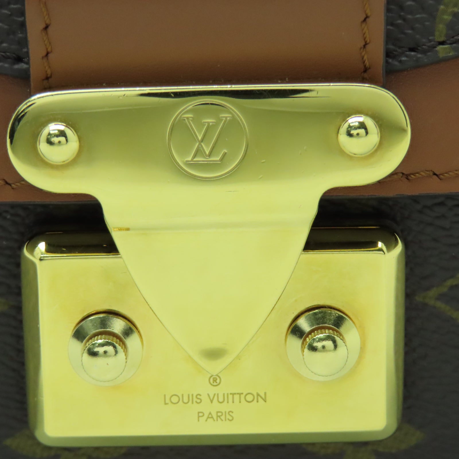 LOUIS VUITTON Monogram Marceau金扣鏈帶肩背袋啡色