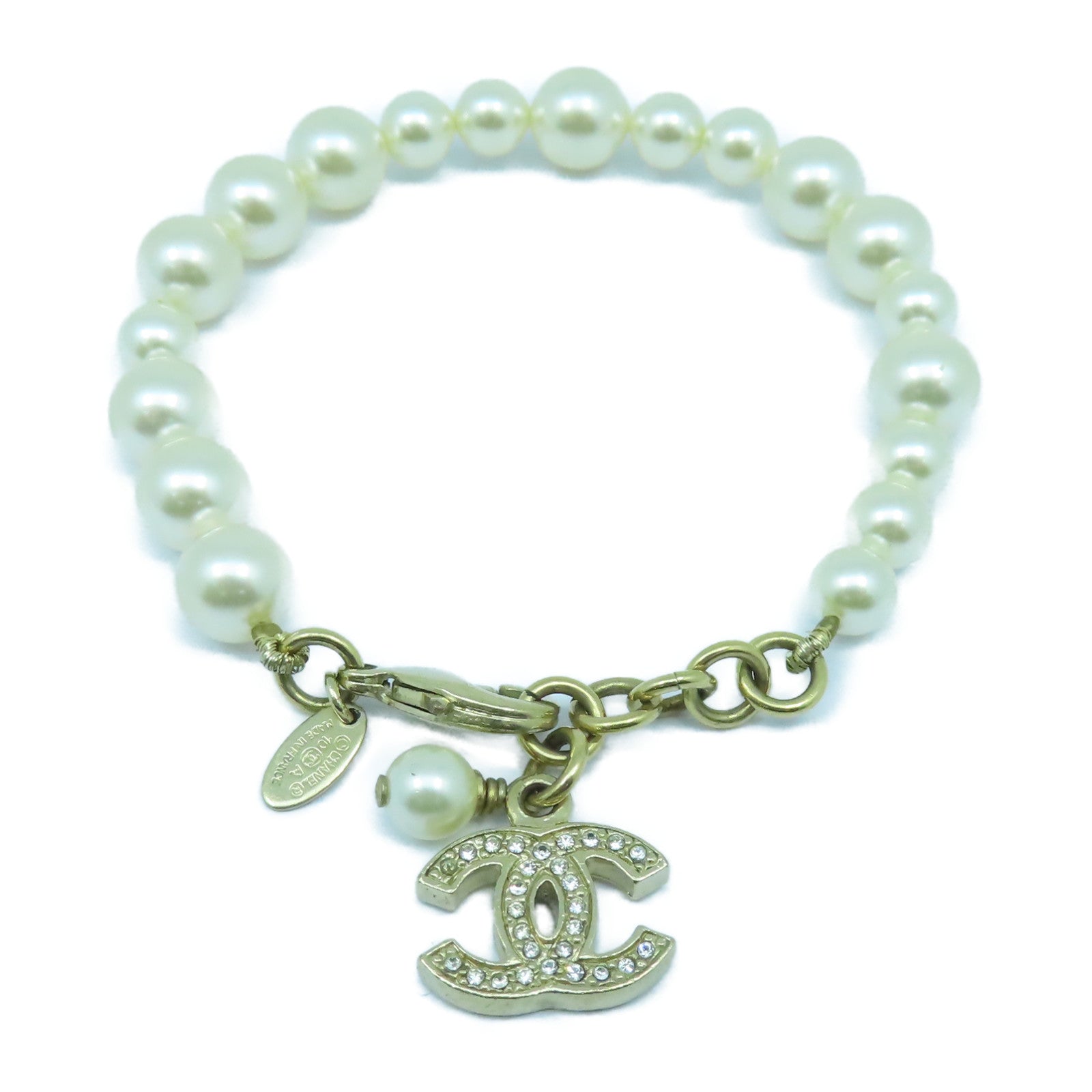 CHANEL 金屬/PVC Bracelet手鏈金色/白色