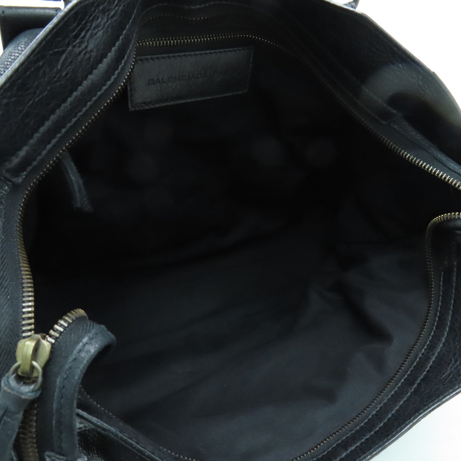 BALENCIAGA 牛皮皮革City金扣手挽肩背兩用袋黑色