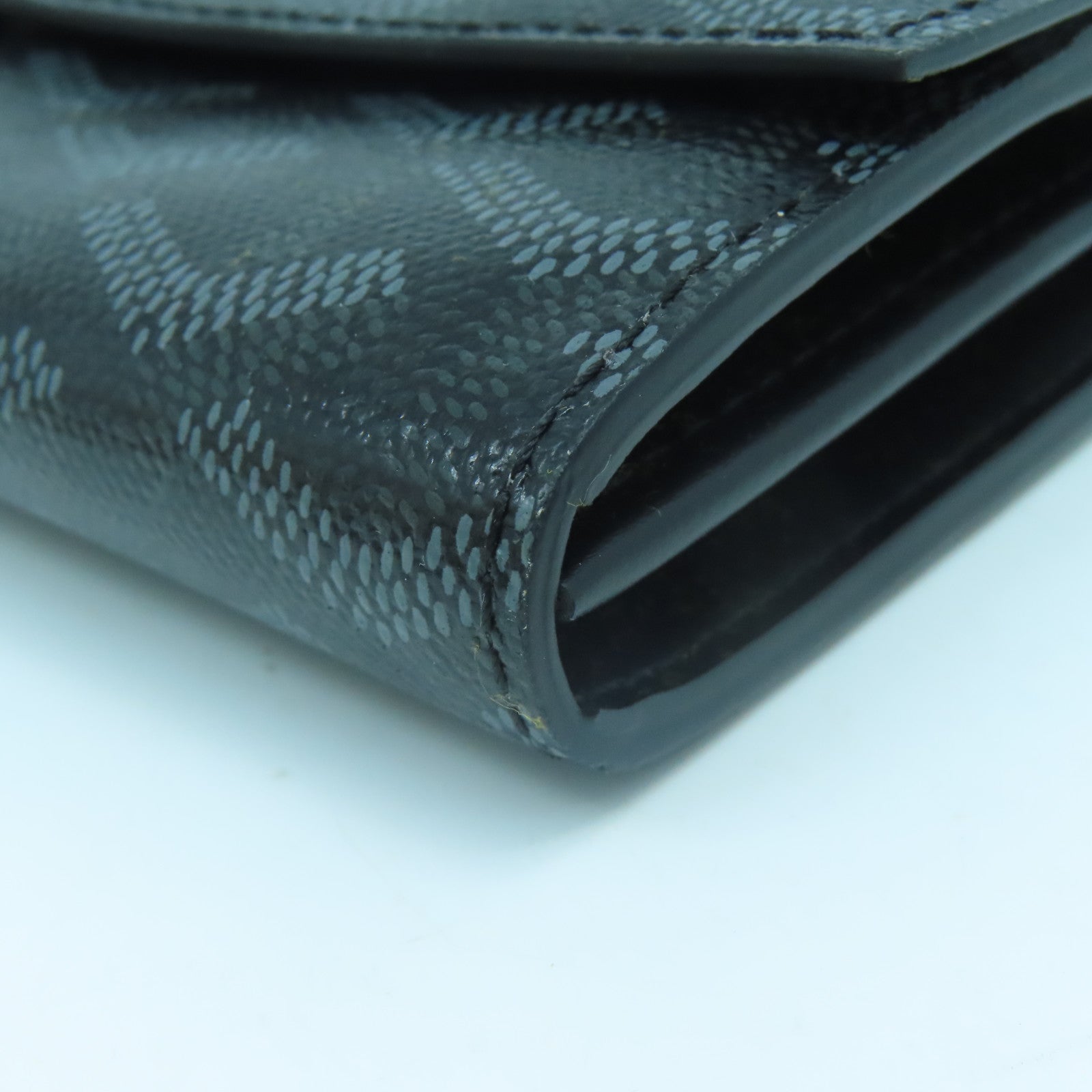 GOYARD 塗層帆布Varenne Continental Wallet銀扣肩背袋黑色