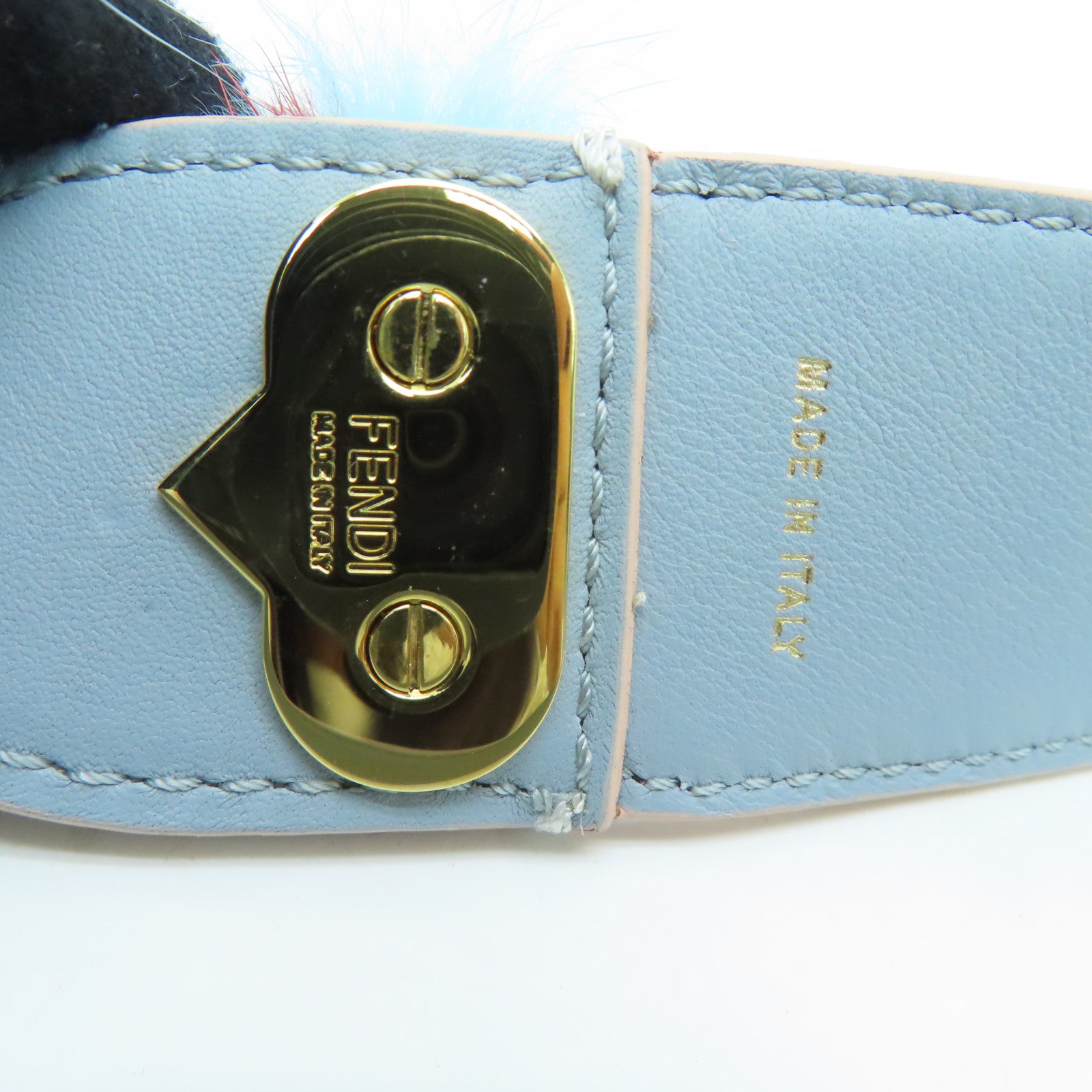 FENDI [sharp discount] cowhide leather Strap shoulder strap red white black