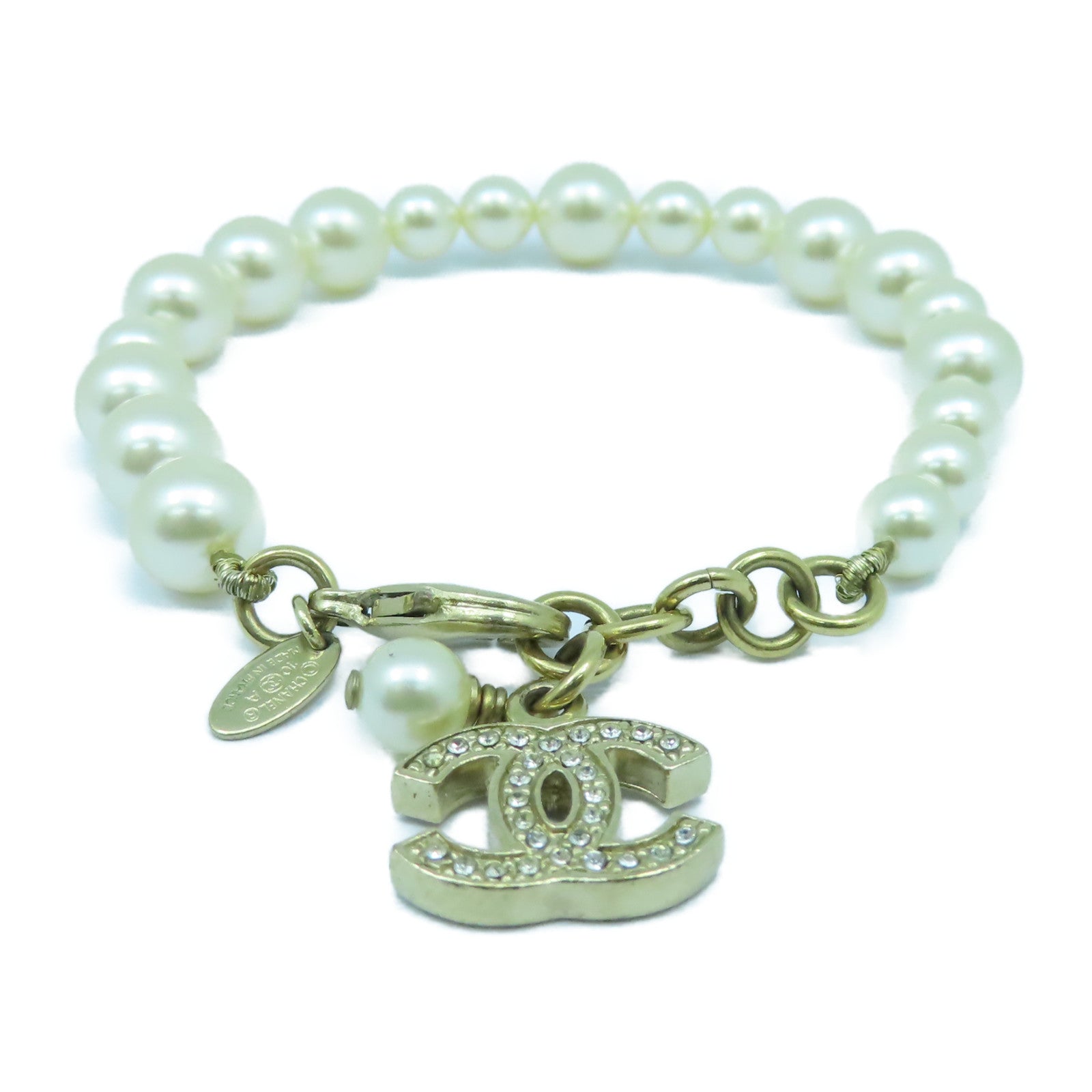 CHANEL 金屬/PVC Bracelet手鏈金色/白色
