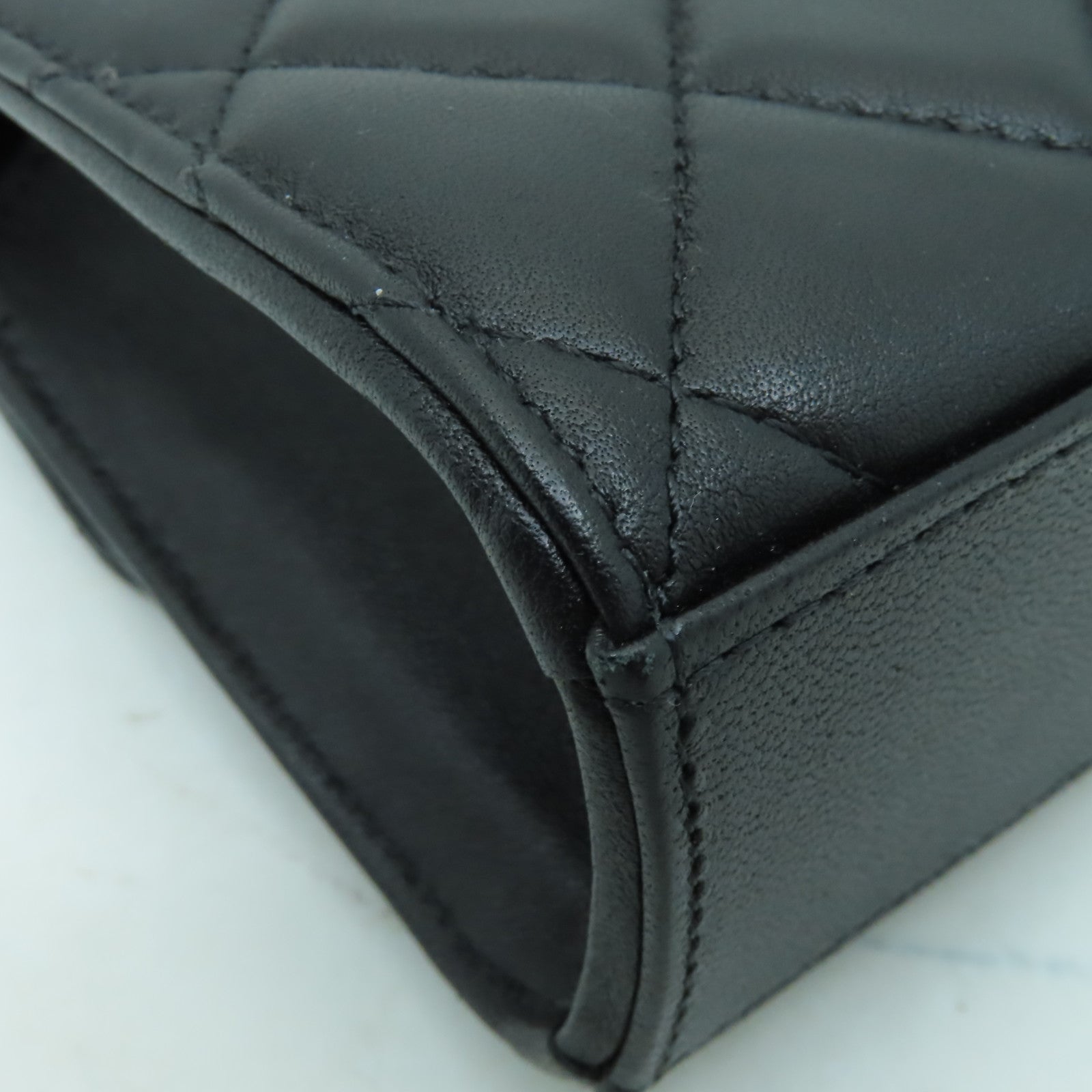 CHANEL 菱格羊皮皮革Chain Shoulder Bag金扣手挽肩背兩用袋