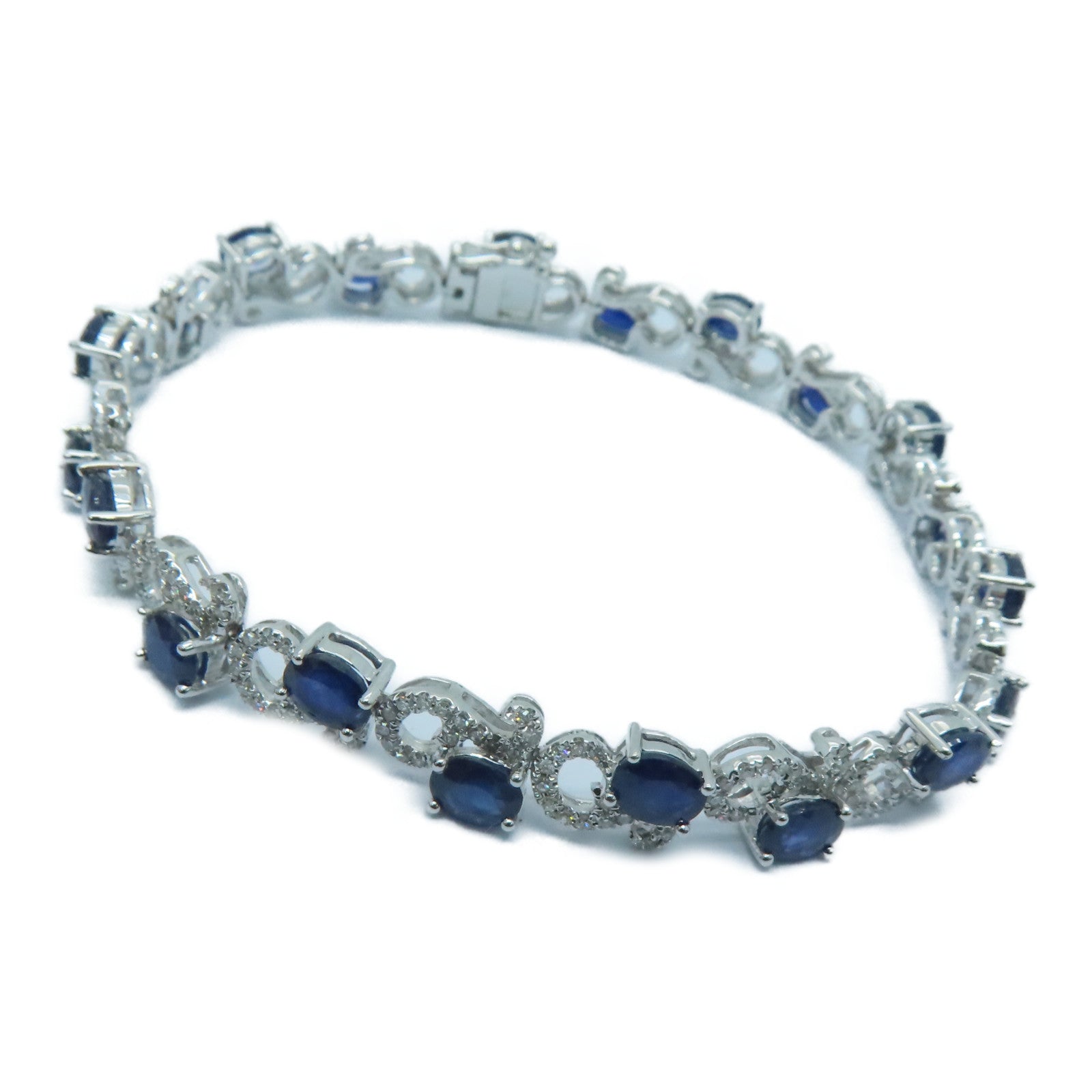 JEWELRY 【激減優惠】18K白金Sapphire Bracelet 08.04ct藍寶石/1.09ct鑽石手鏈