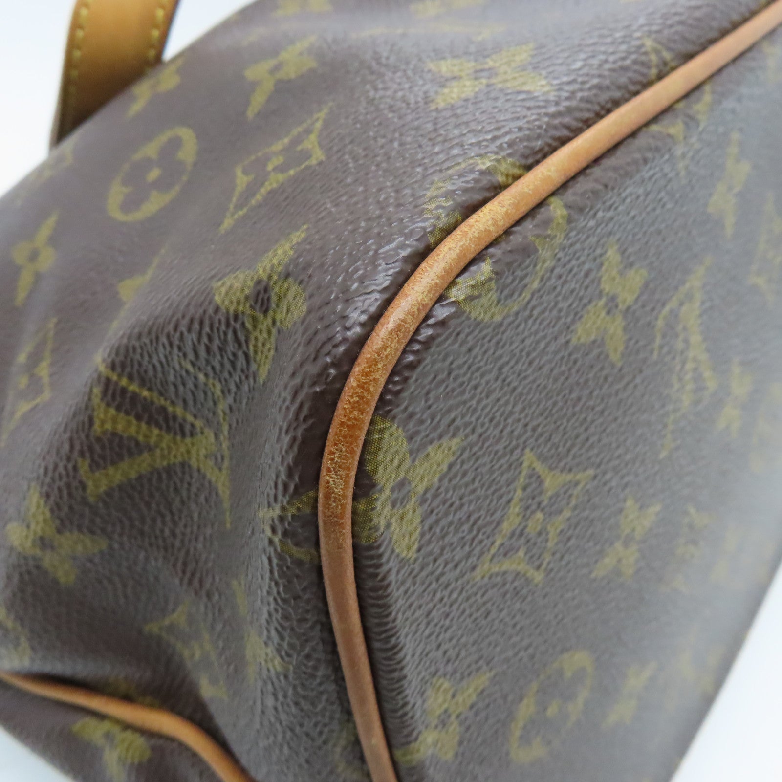 LOUIS VUITTON Monogram Palermo PM gold buckle handle shoulder bag brown
