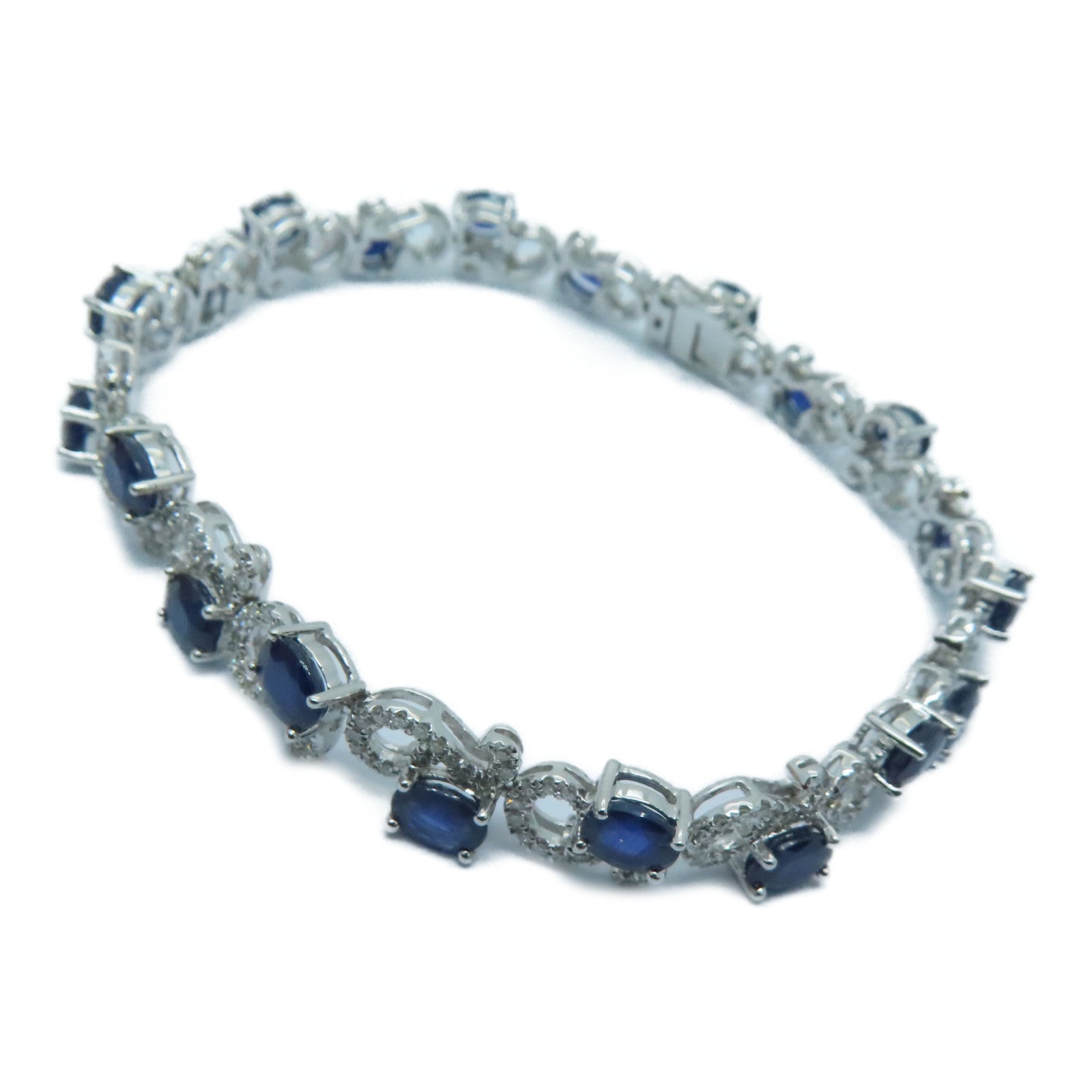 JEWELRY 【激減優惠】18K白金Sapphire Bracelet 08.04ct藍寶石/1.09ct鑽石手鏈