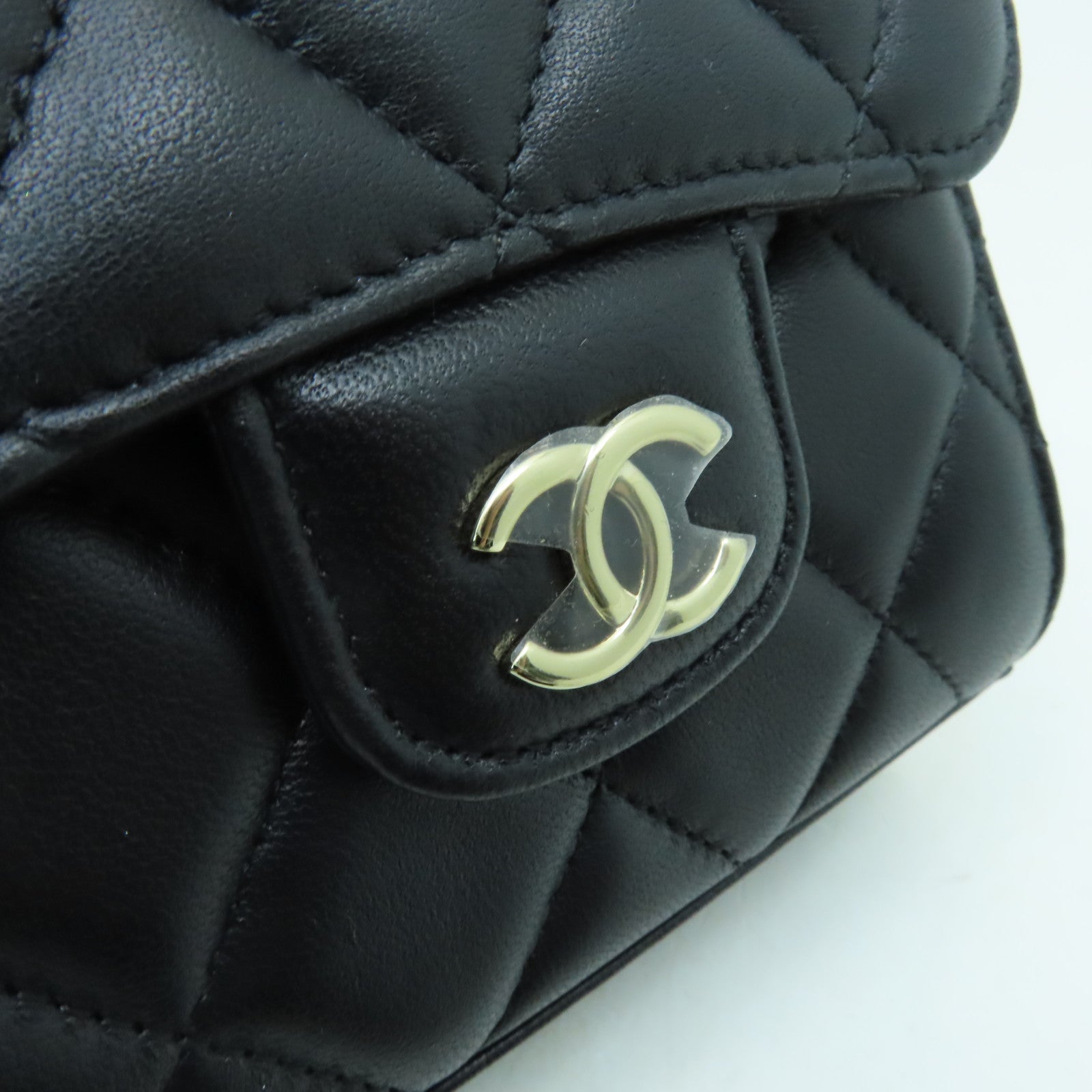 CHANEL 菱格羊皮皮革Chain Shoulder Bag金扣手挽肩背兩用袋