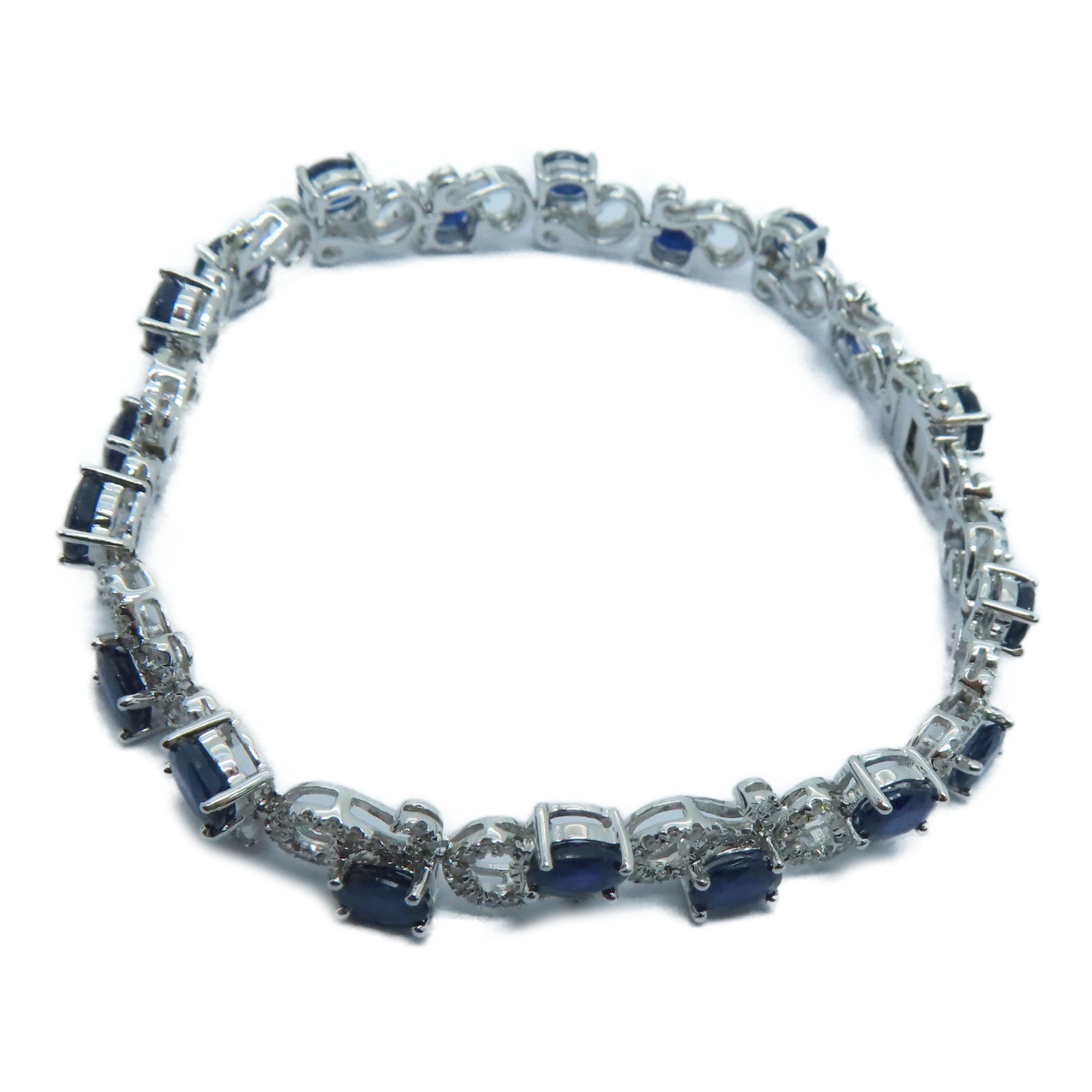 JEWELRY 【激減優惠】18K白金Sapphire Bracelet 08.04ct藍寶石/1.09ct鑽石手鏈