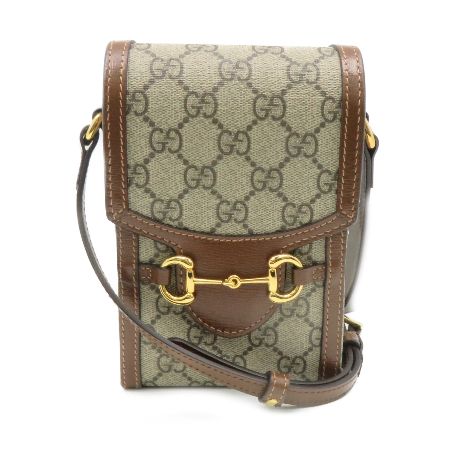 GUCCI Coated Canvas Horsebit1955Mini Shoulder Bag Shoulder Bag Brown