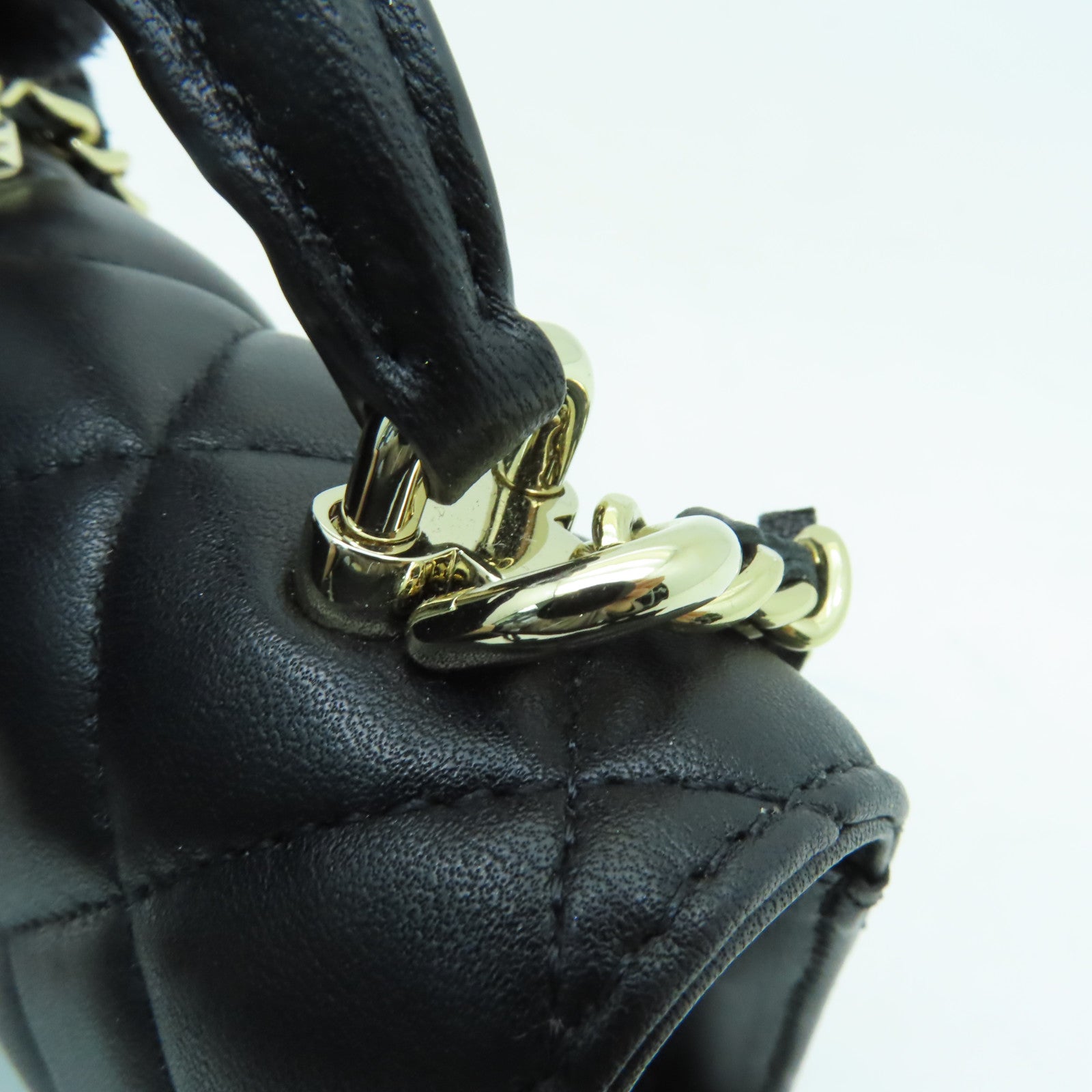 CHANEL 菱格羊皮皮革Chain Shoulder Bag金扣手挽肩背兩用袋