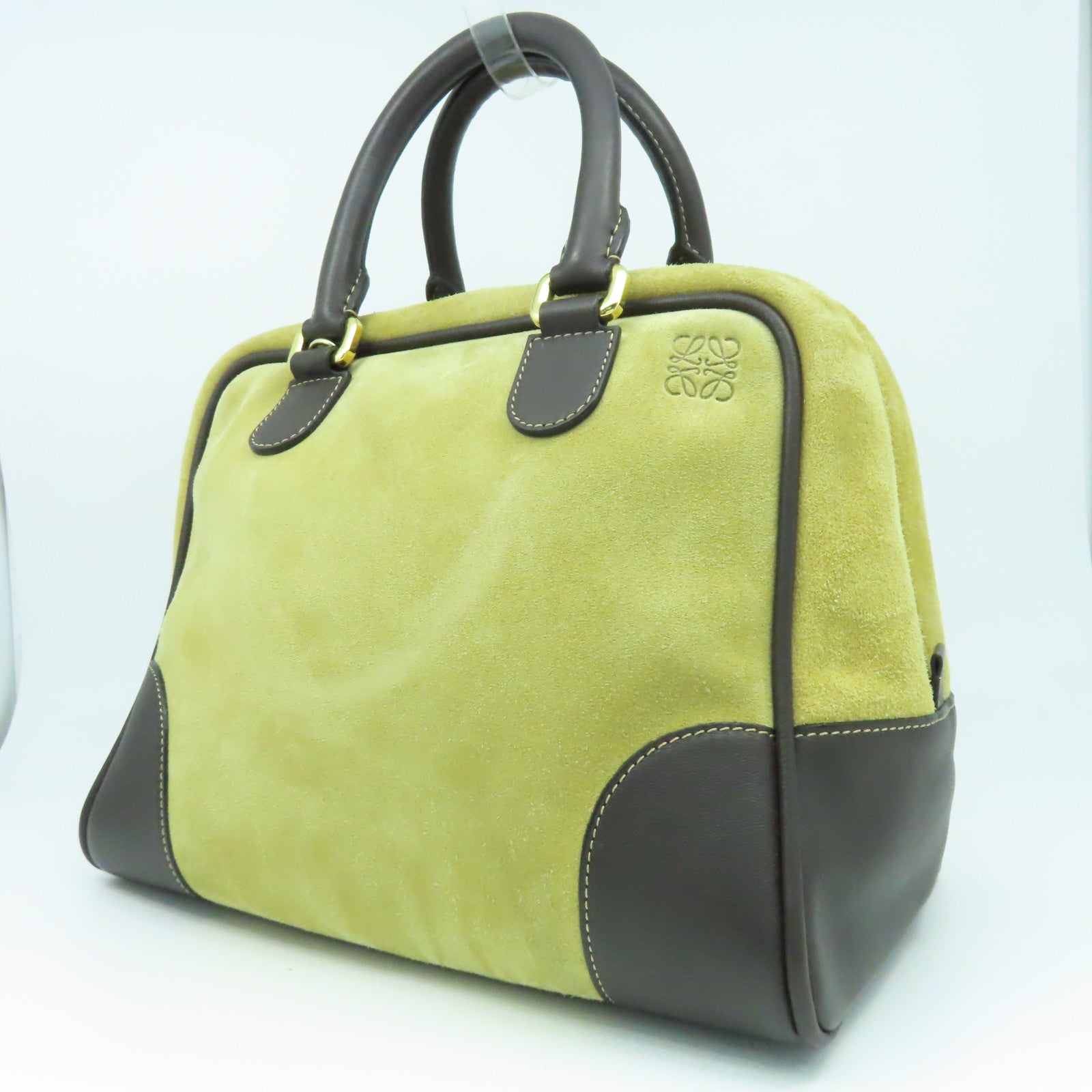 LOEWE 【激減優惠】牛皮皮革Amazona金扣手挽肩背兩用袋啡色