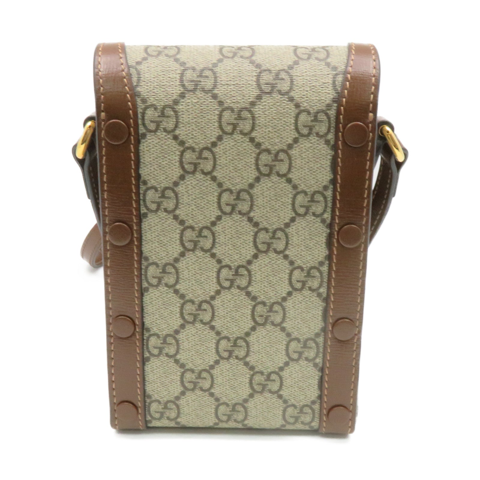 GUCCI Coated Canvas Horsebit1955Mini Shoulder Bag Shoulder Bag Brown