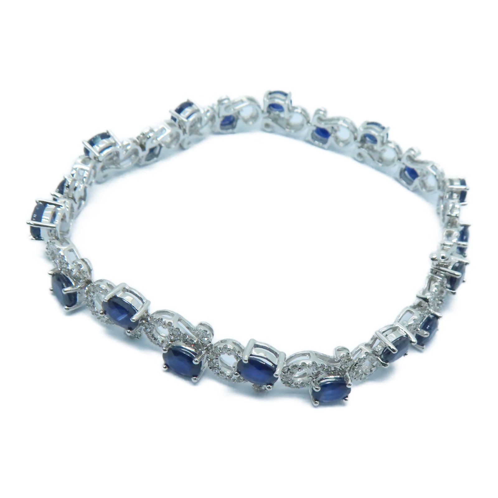 JEWELRY 【激減優惠】18K白金Sapphire Bracelet 08.04ct藍寶石/1.09ct鑽石手鏈