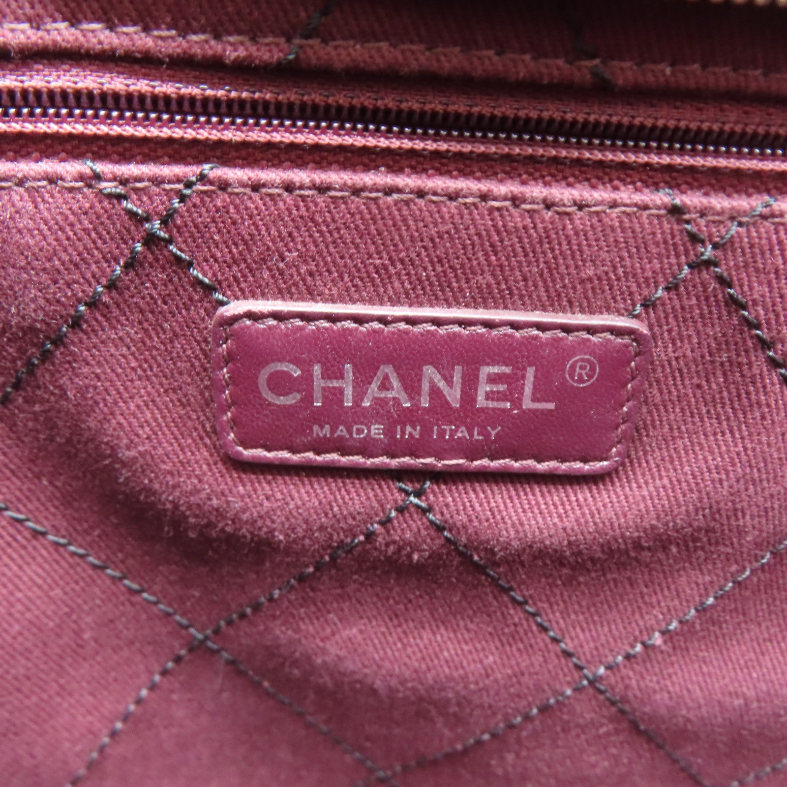 CHANEL 菱格牛皮皮革Tote Bag銀扣手挽袋黑色