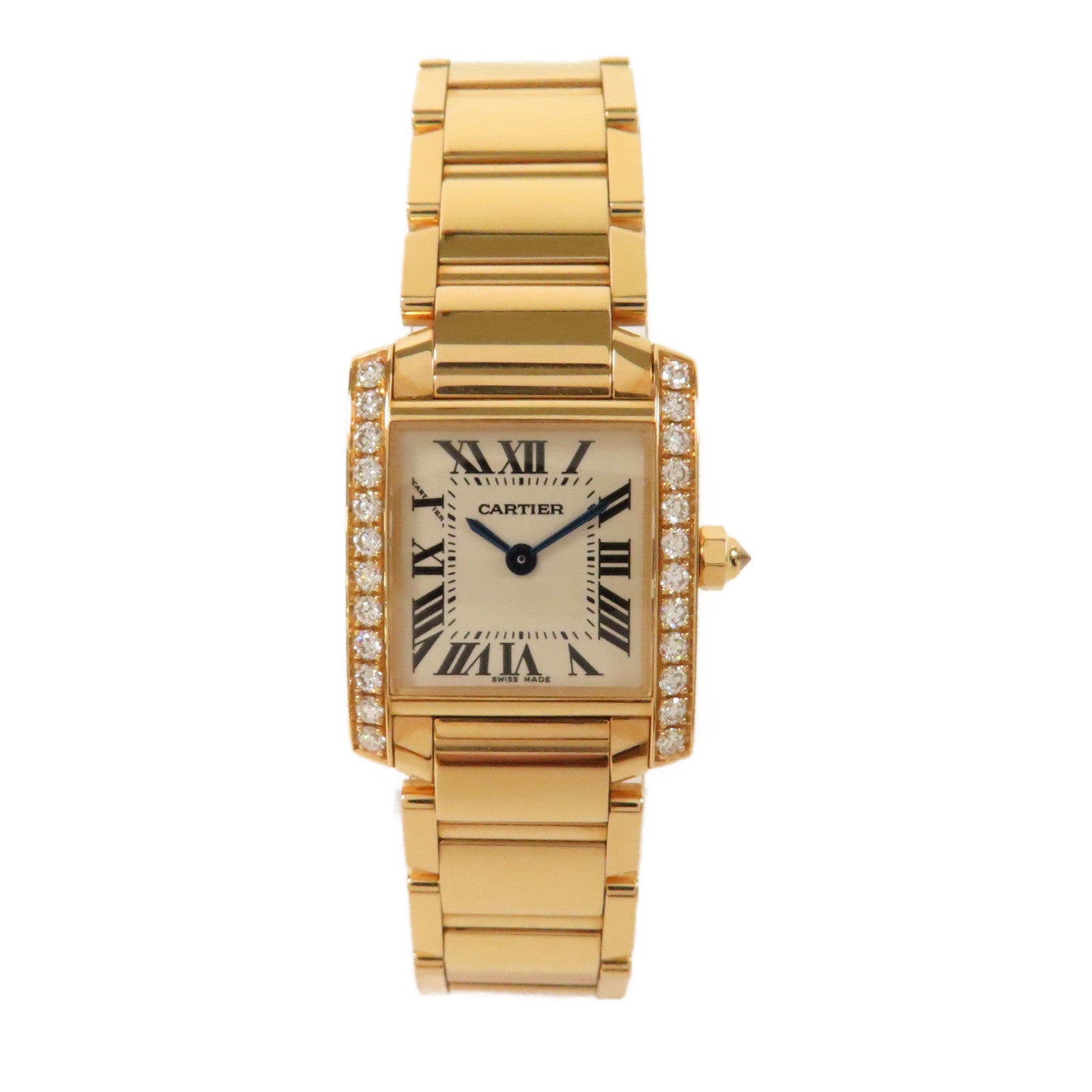 CARTIER Tank Francaise18K黃金手錶石英機芯米色