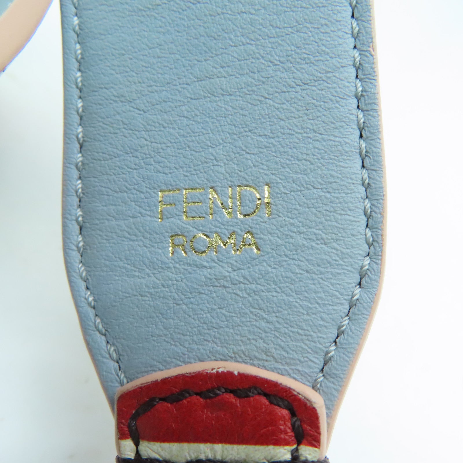 FENDI [sharp discount] cowhide leather Strap shoulder strap red white black
