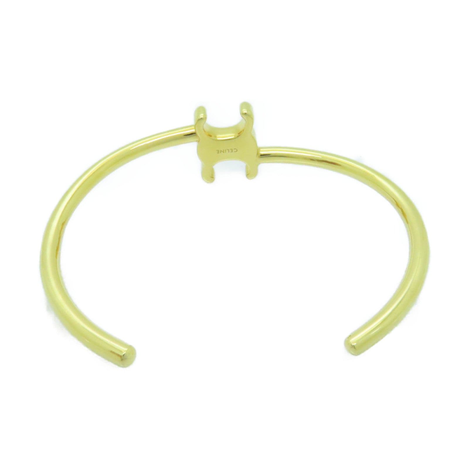 CELINE 黃銅Triomphe Asymmetric Cuff Bangle手鐲金色– Brand