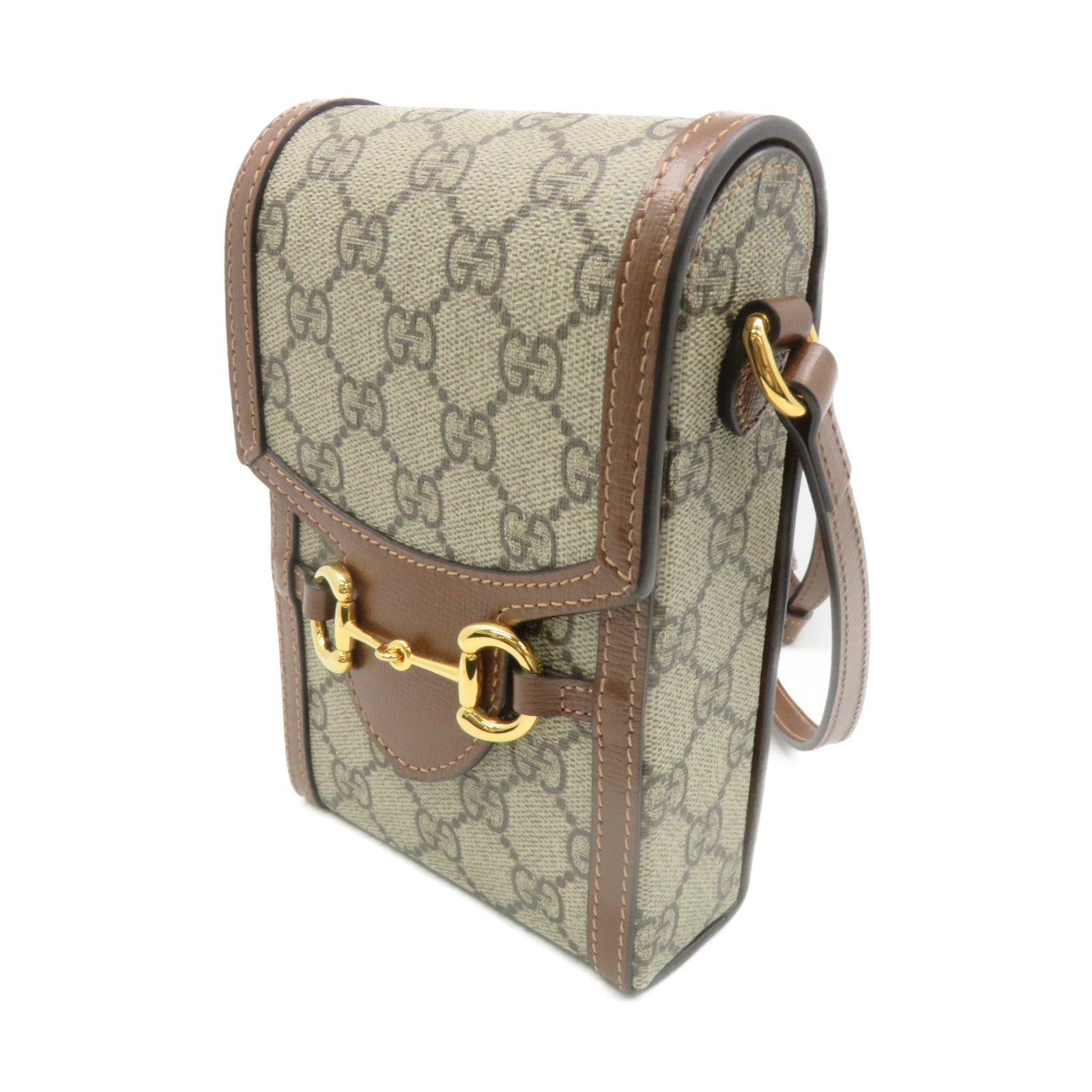 GUCCI Coated Canvas Horsebit1955Mini Shoulder Bag Shoulder Bag Brown