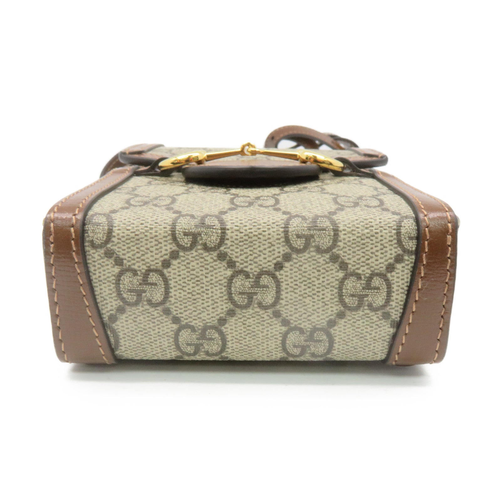GUCCI Coated Canvas Horsebit1955Mini Shoulder Bag Shoulder Bag Brown