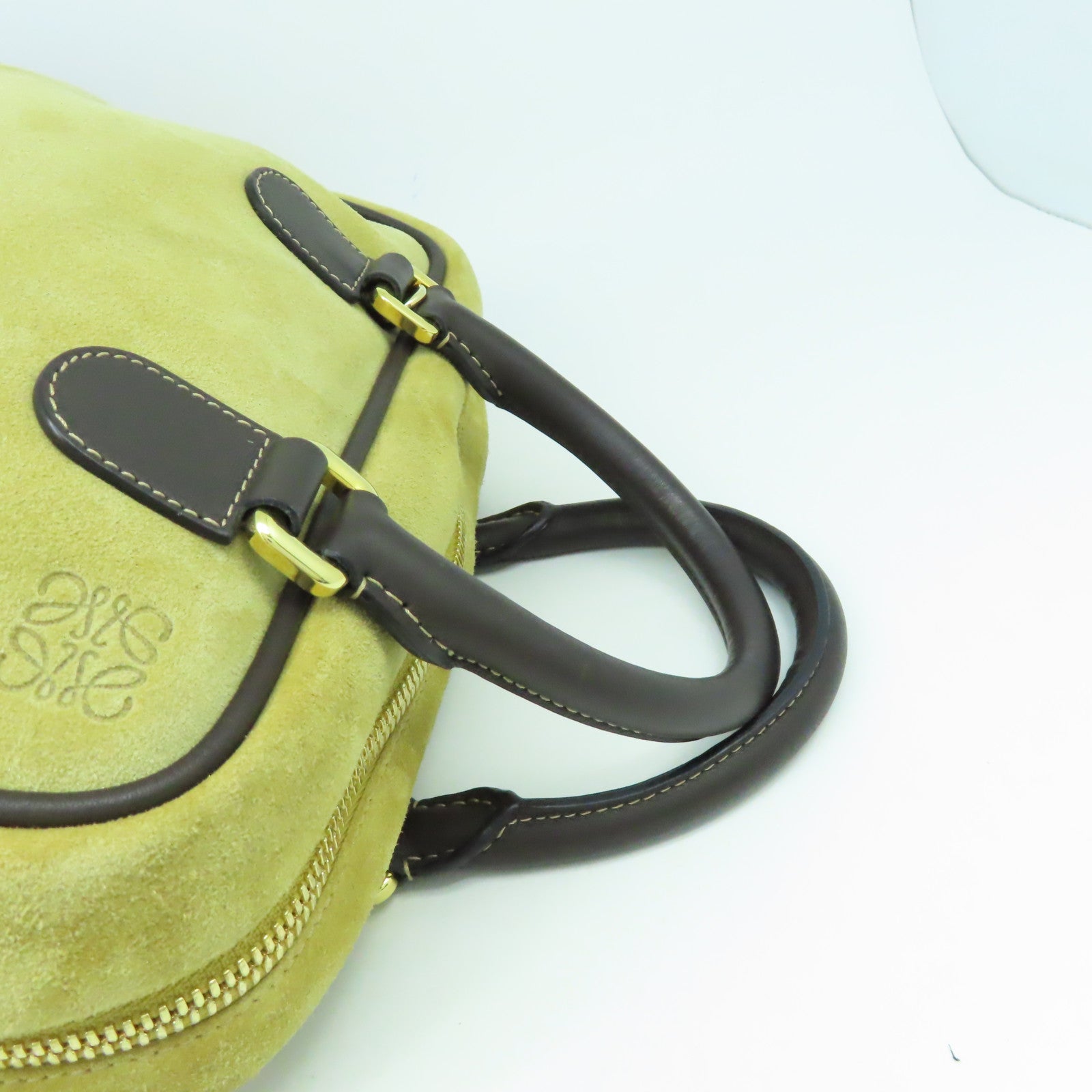 LOEWE 【激減優惠】牛皮皮革Amazona金扣手挽肩背兩用袋啡色