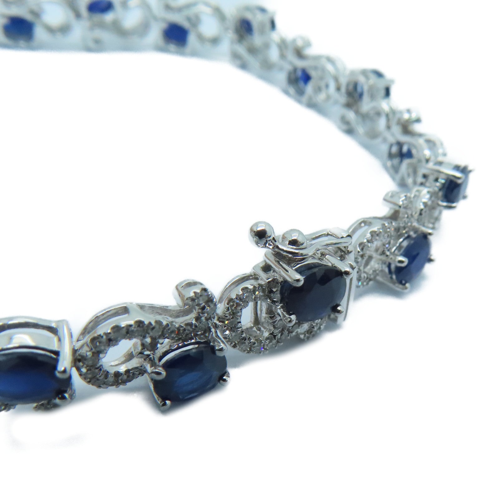 JEWELRY 【激減優惠】18K白金Sapphire Bracelet 08.04ct藍寶石/1.09ct鑽石手鏈