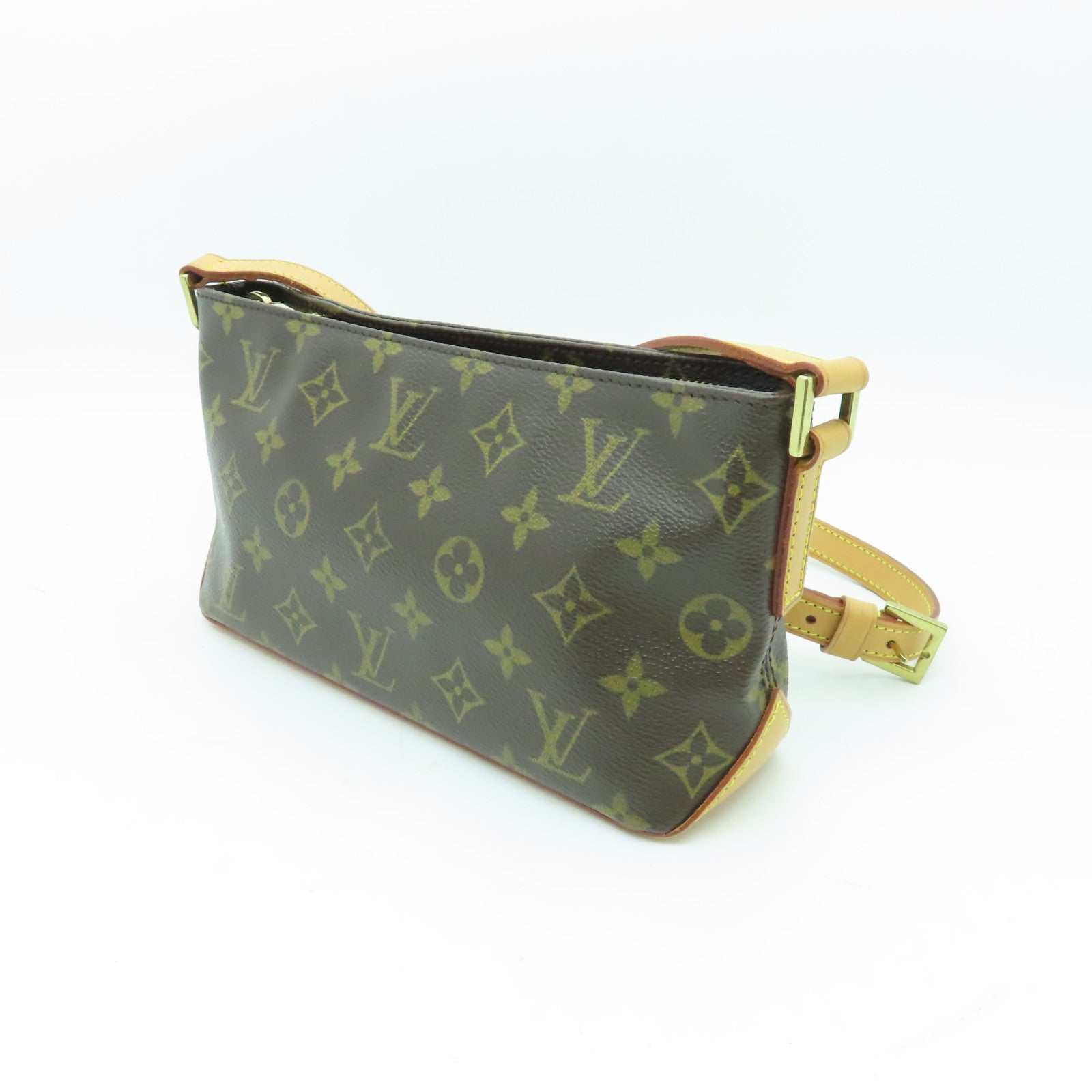 LOUIS VUITTON Monogram Trotteur金扣肩背袋啡色