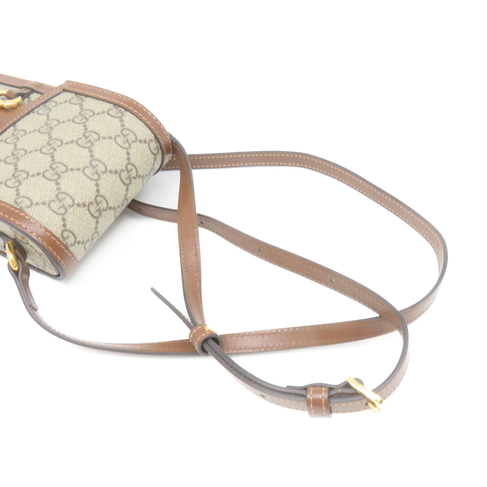 GUCCI Coated Canvas Horsebit1955Mini Shoulder Bag Shoulder Bag Brown