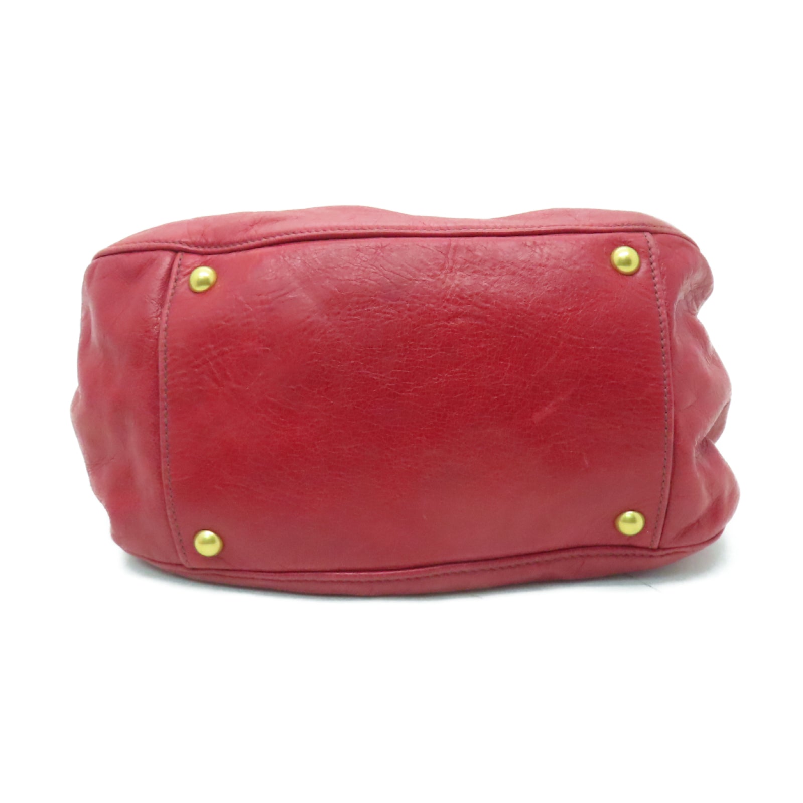 Miu Miu 牛皮皮革Shoulder Bag金扣手挽肩背兩用袋紅色