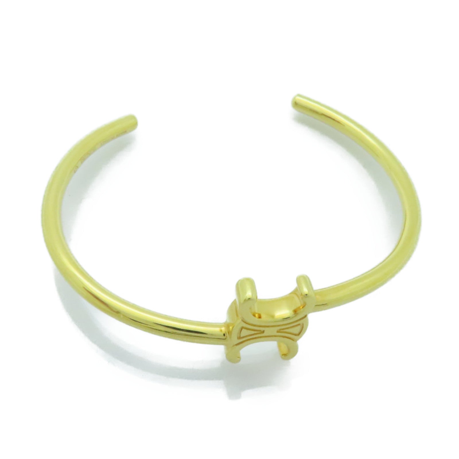 CELINE 黃銅Triomphe Asymmetric Cuff Bangle手鐲金色