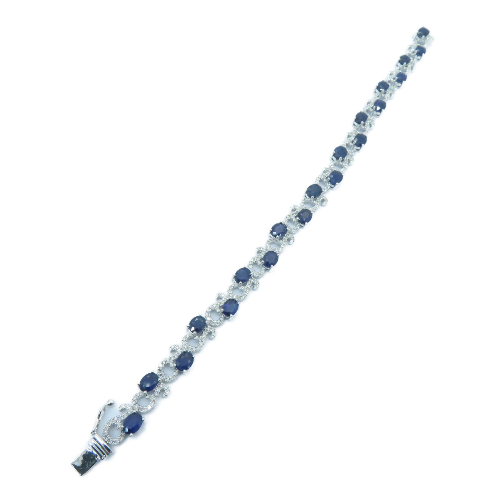 JEWELRY 【激減優惠】18K白金Sapphire Bracelet 08.04ct藍寶石/1.09ct鑽石手鏈