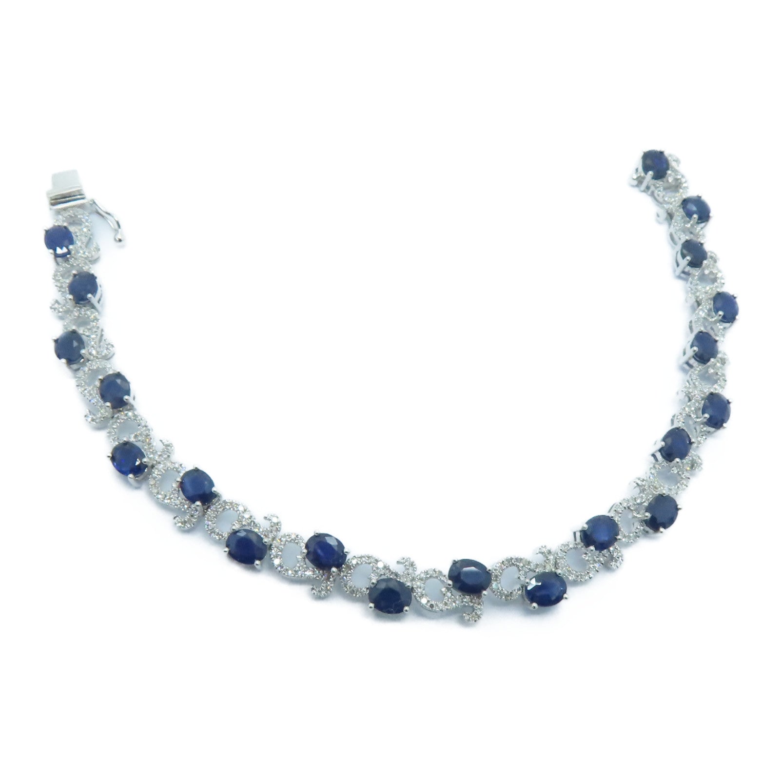 JEWELRY 【激減優惠】18K白金Sapphire Bracelet 08.04ct藍寶石/1.09ct鑽石手鏈