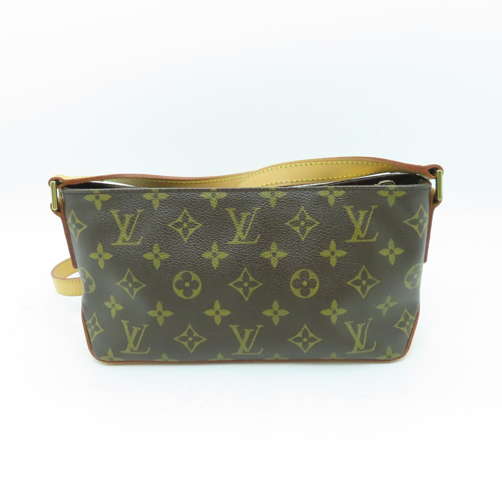 LOUIS VUITTON Monogram Trotteur金扣肩背袋啡色