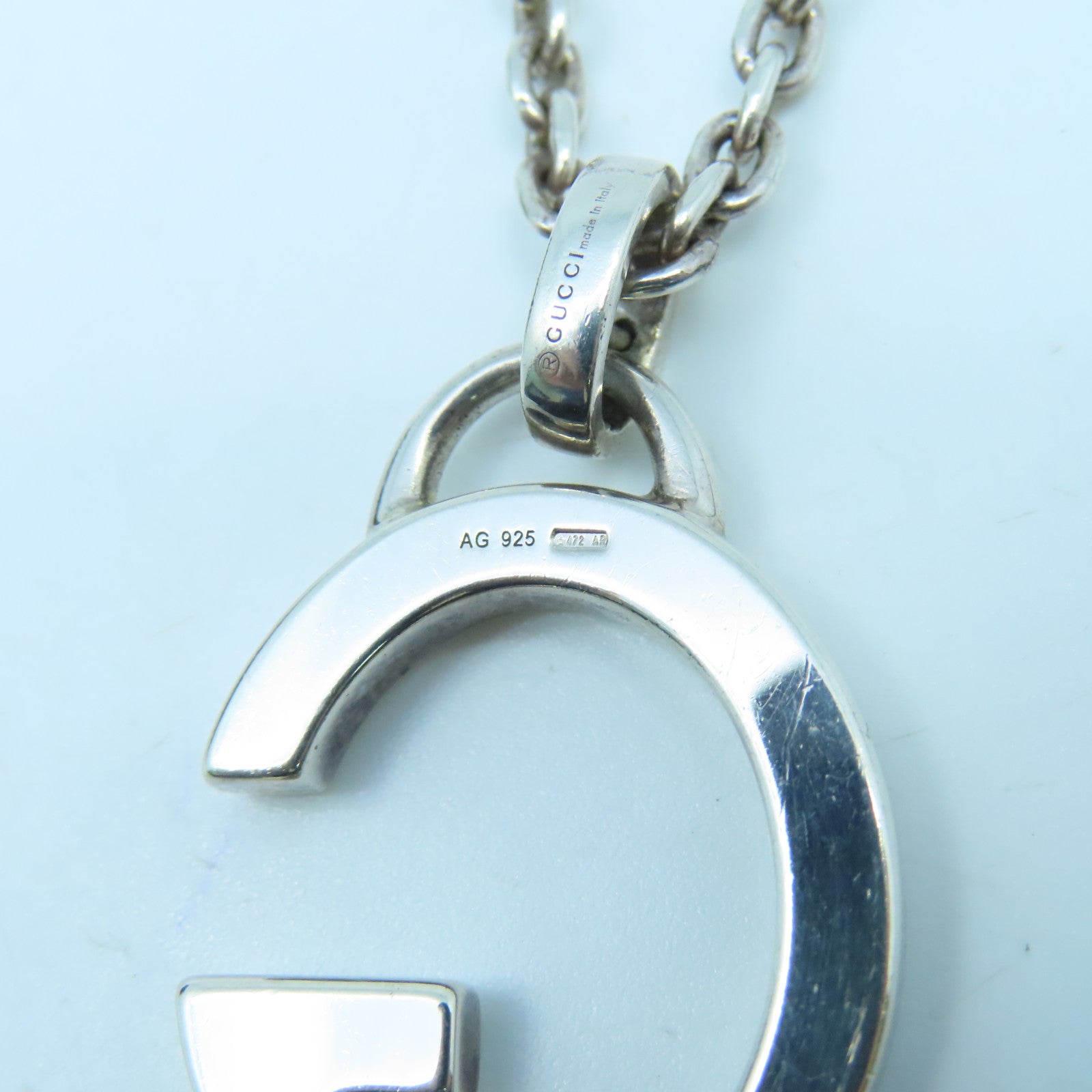 GUCCI 925 Sterling Silver Necklace Necklace