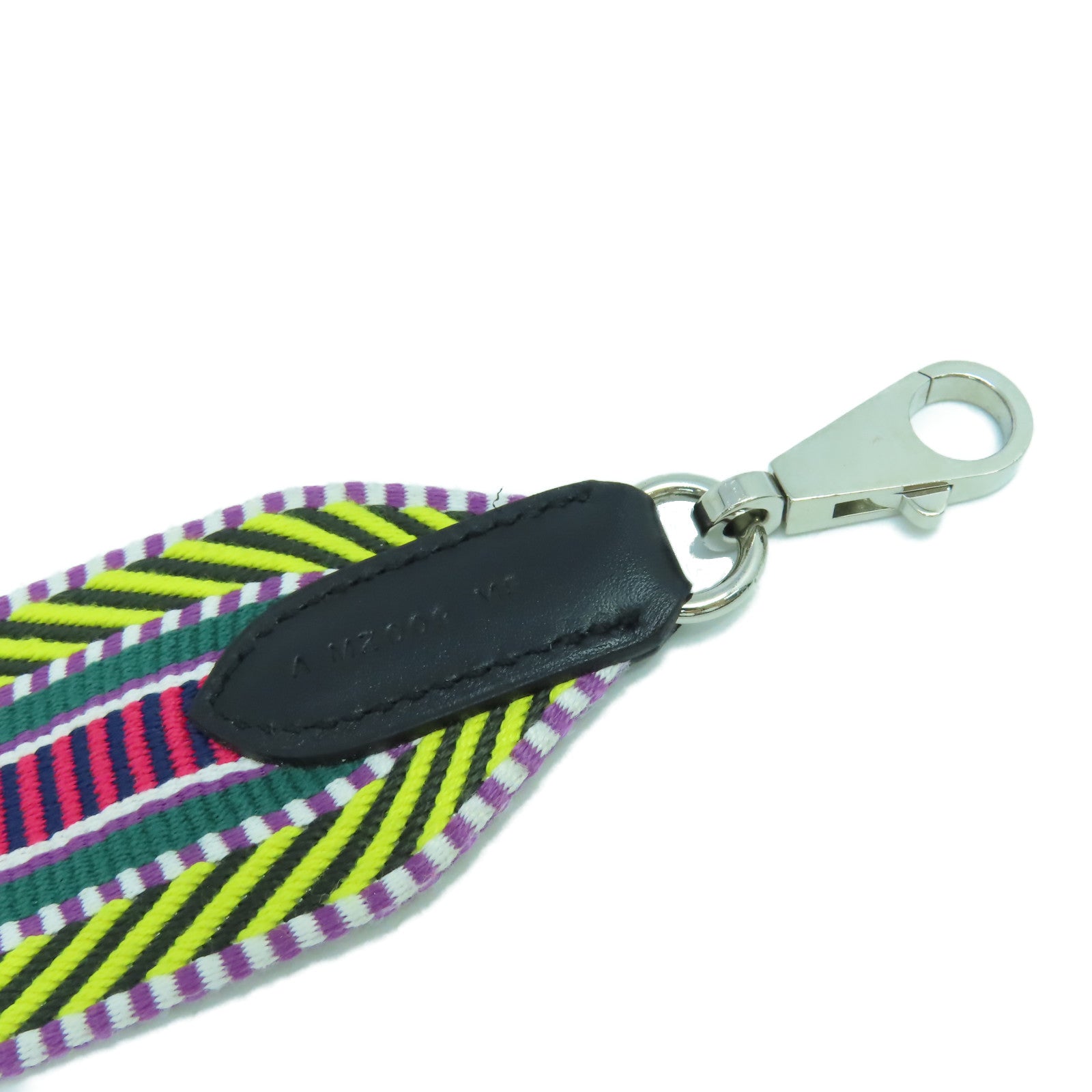 HERMES 帆布Strap 85cm銀扣肩背帶黃色/彩色