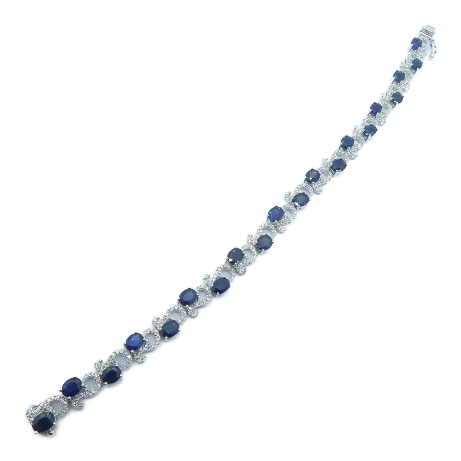 JEWELRY 【激減優惠】18K白金Sapphire Bracelet 08.04ct藍寶石/1.09ct鑽石手鏈