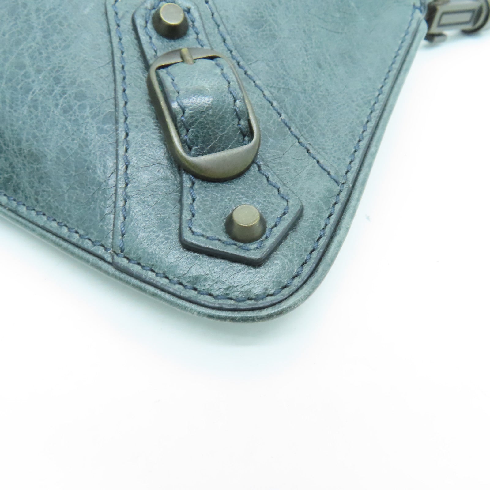 BALENCIAGA 牛皮皮革Shoulder Bag金扣肩背袋绿色
