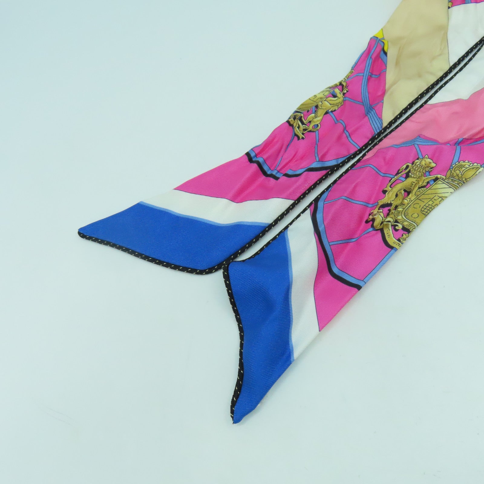 HERMES 【激減優惠】絲質Twilly絲巾粉紅色/藍色/多色