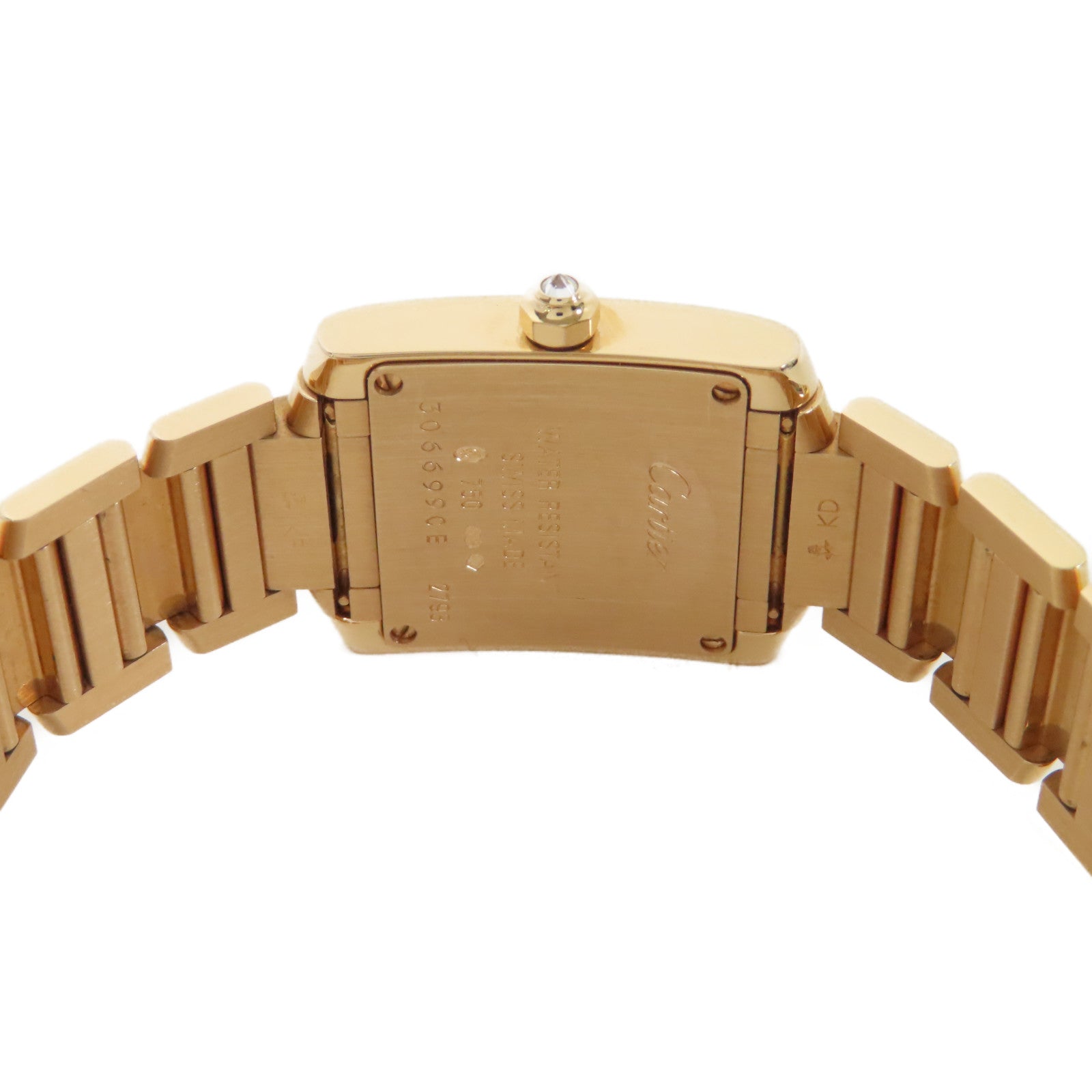 CARTIER Tank Francaise18K黃金手錶石英機芯米色
