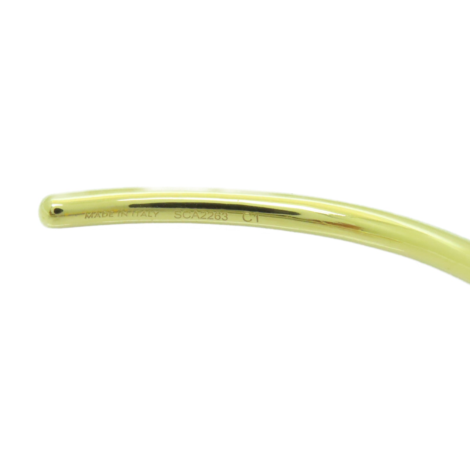 CELINE 黃銅Triomphe Asymmetric Cuff Bangle手鐲金色